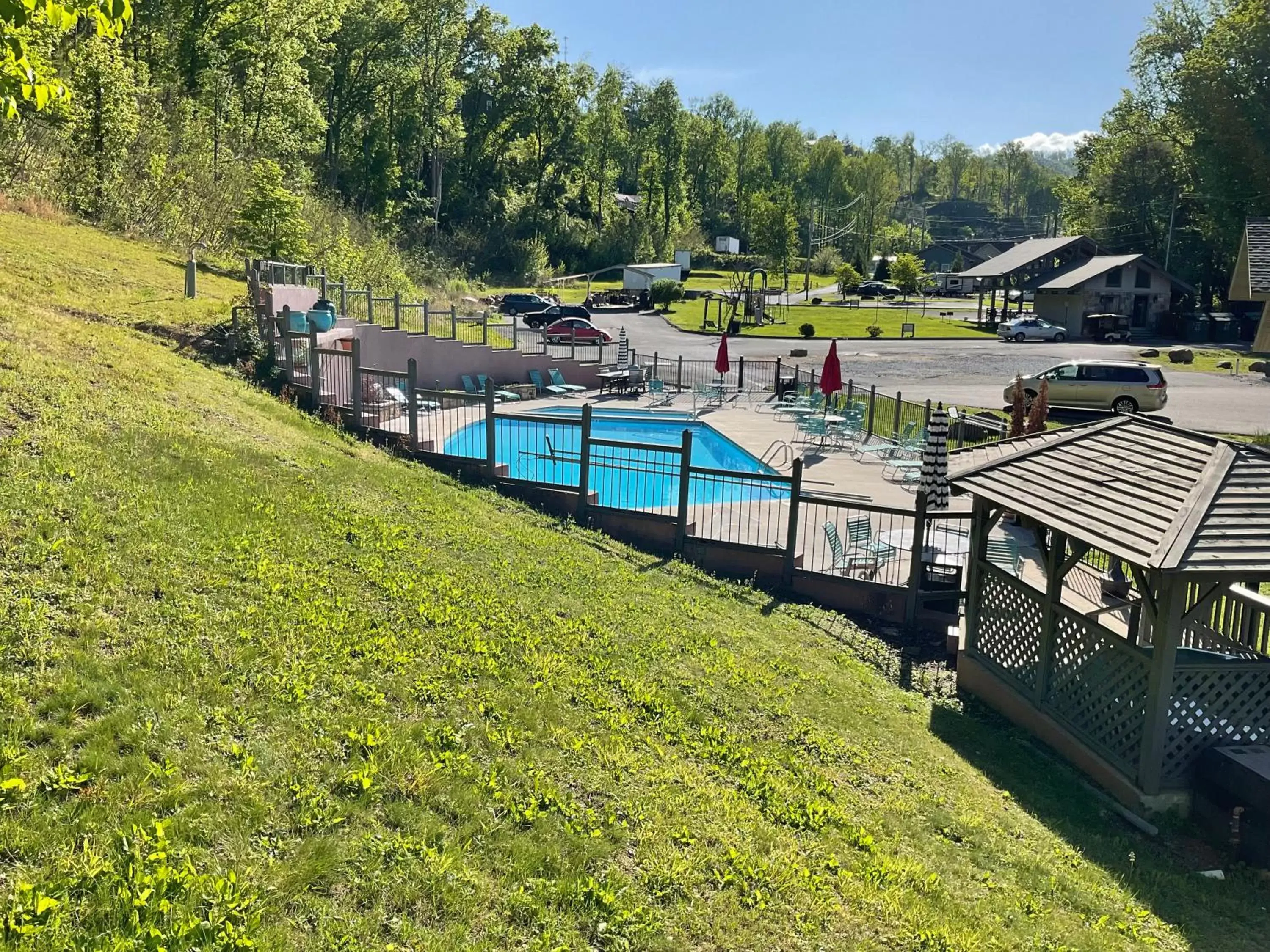 Pool View in Carr's Northside Hotel and Cottages