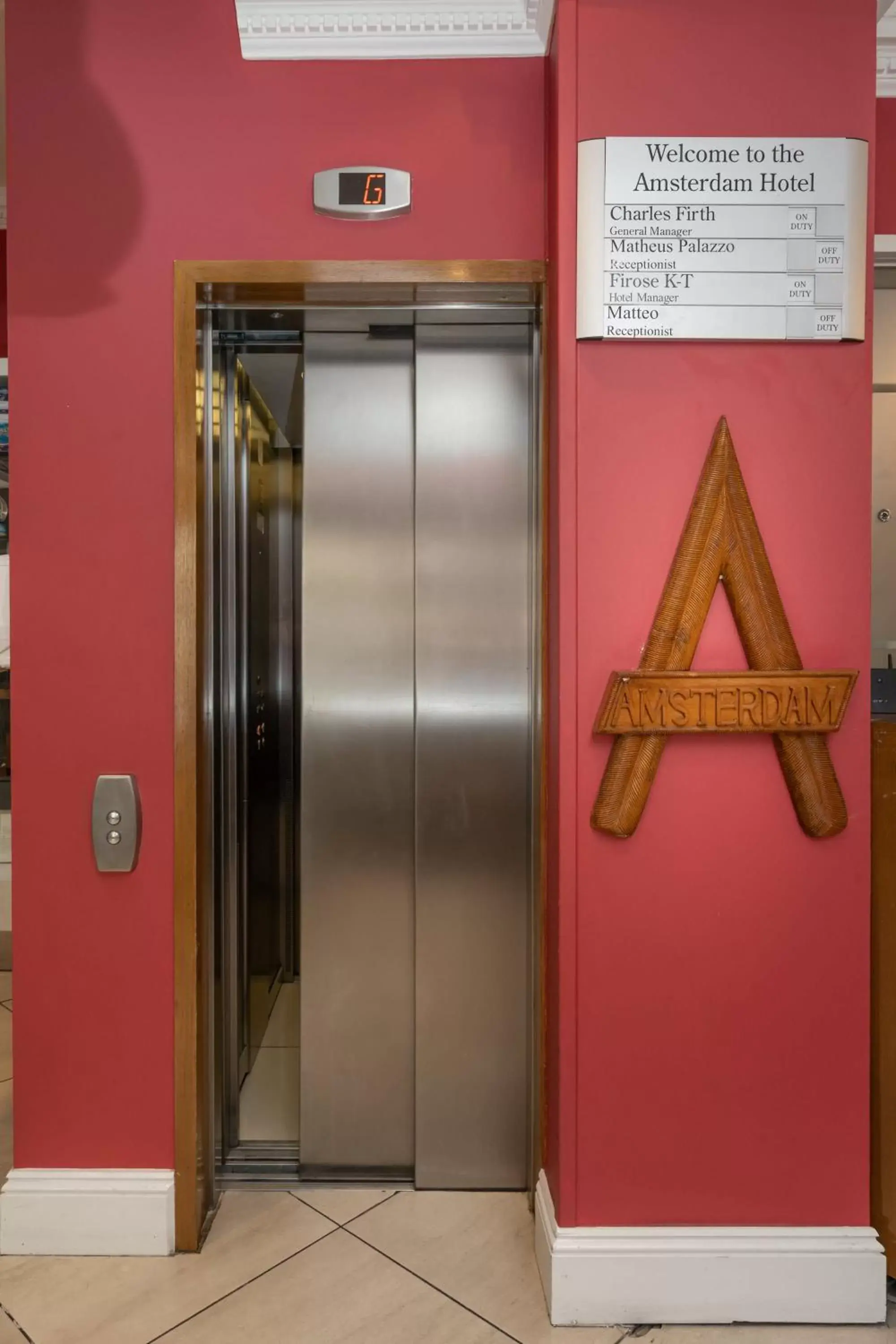 elevator in Amsterdam Hotel Brighton Seafront