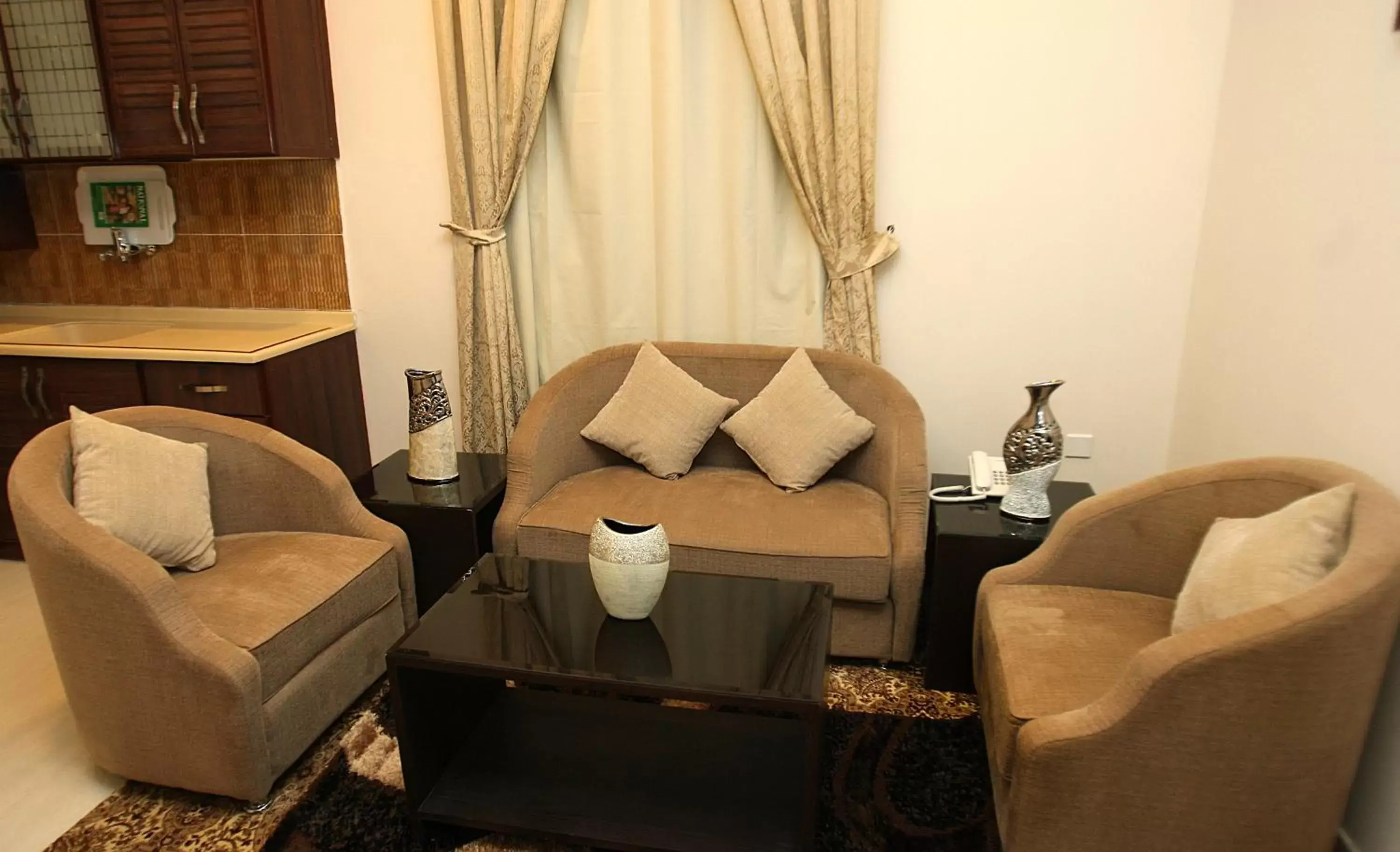 Living room, Seating Area in Rest Night Hotel Suites- - AL Nafal