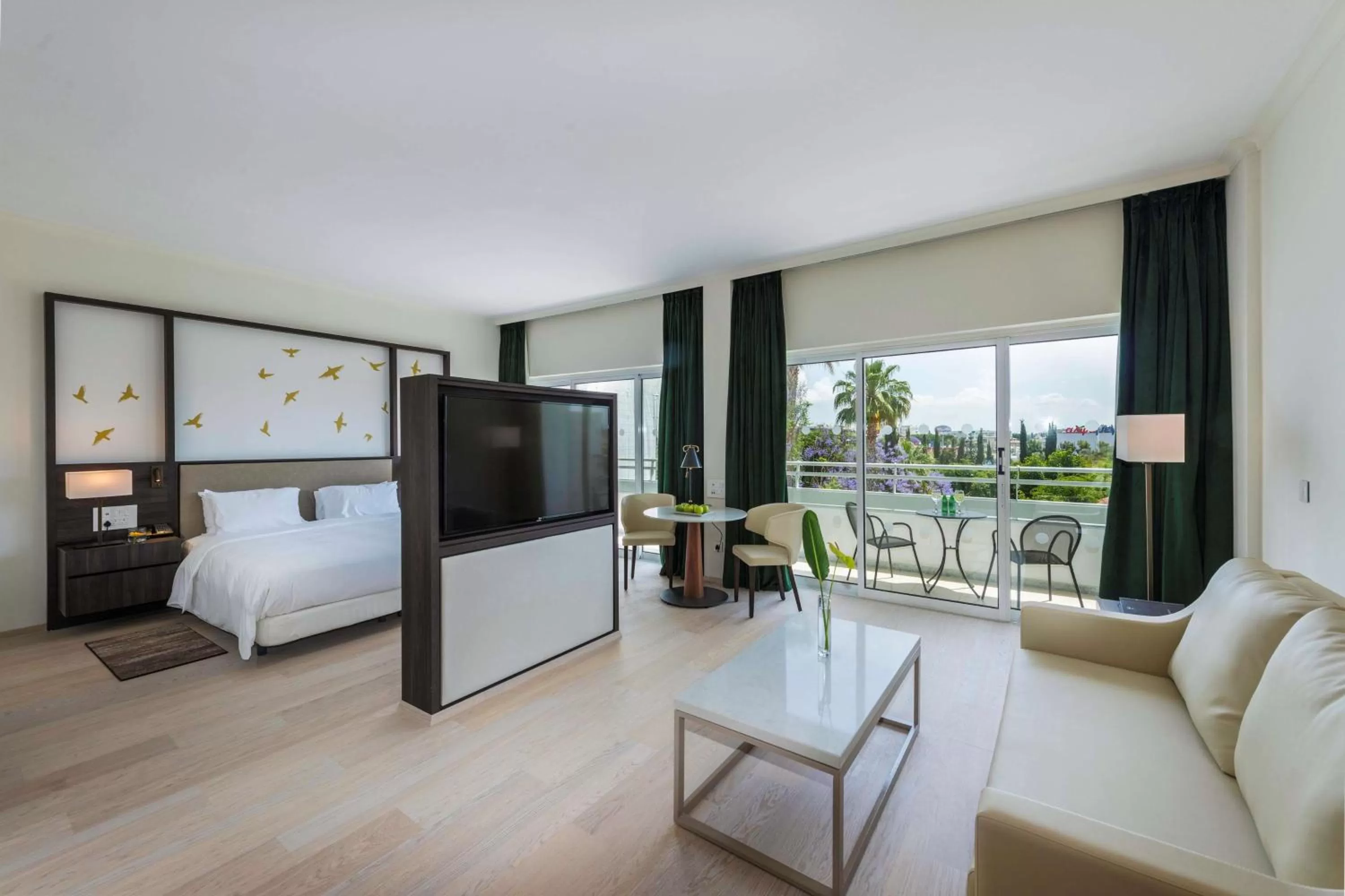 Seating area, Bed in Hilton Nicosia