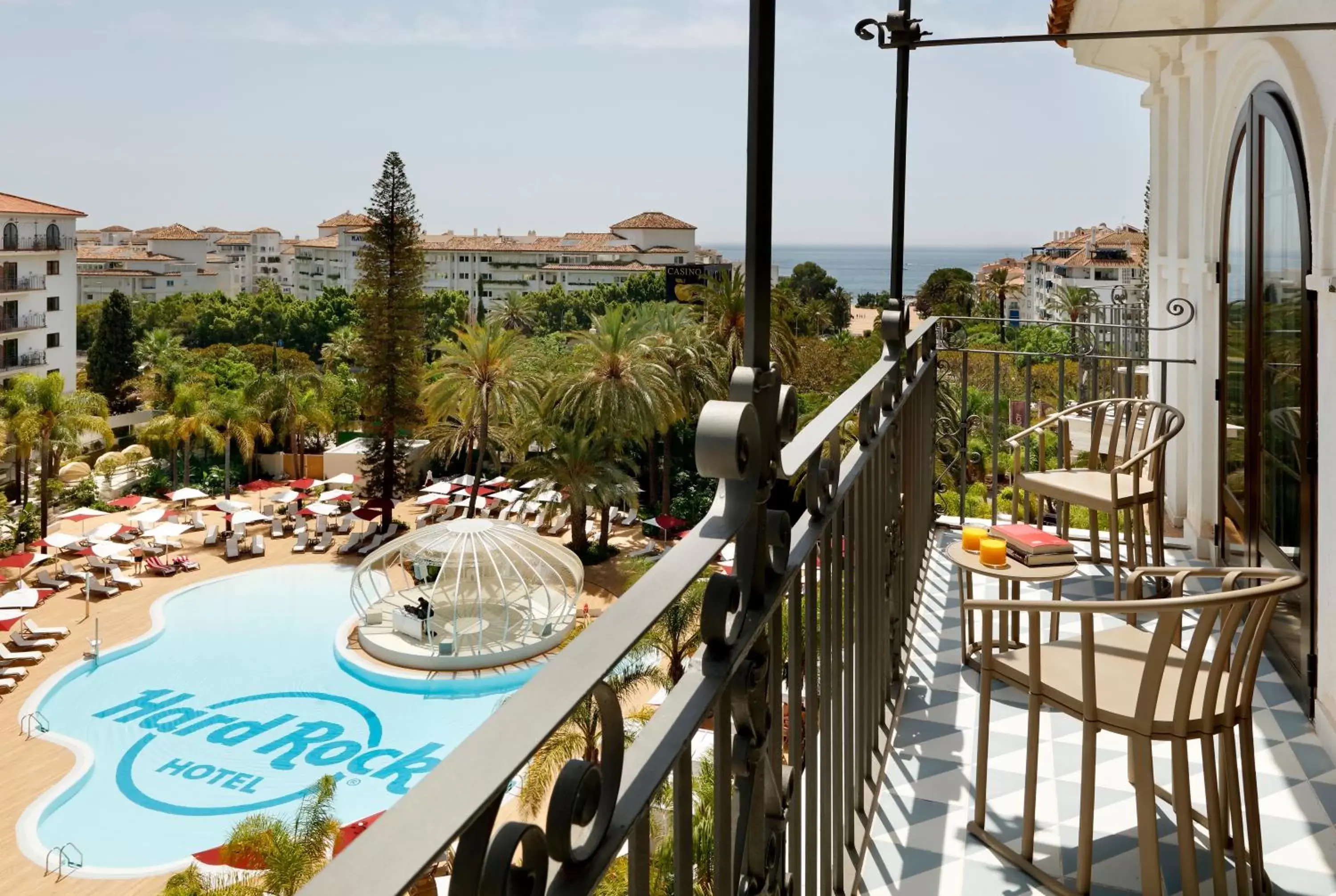 Balcony/Terrace, Pool View in Hard Rock Hotel Marbella - Puerto Banús Adults Recommended