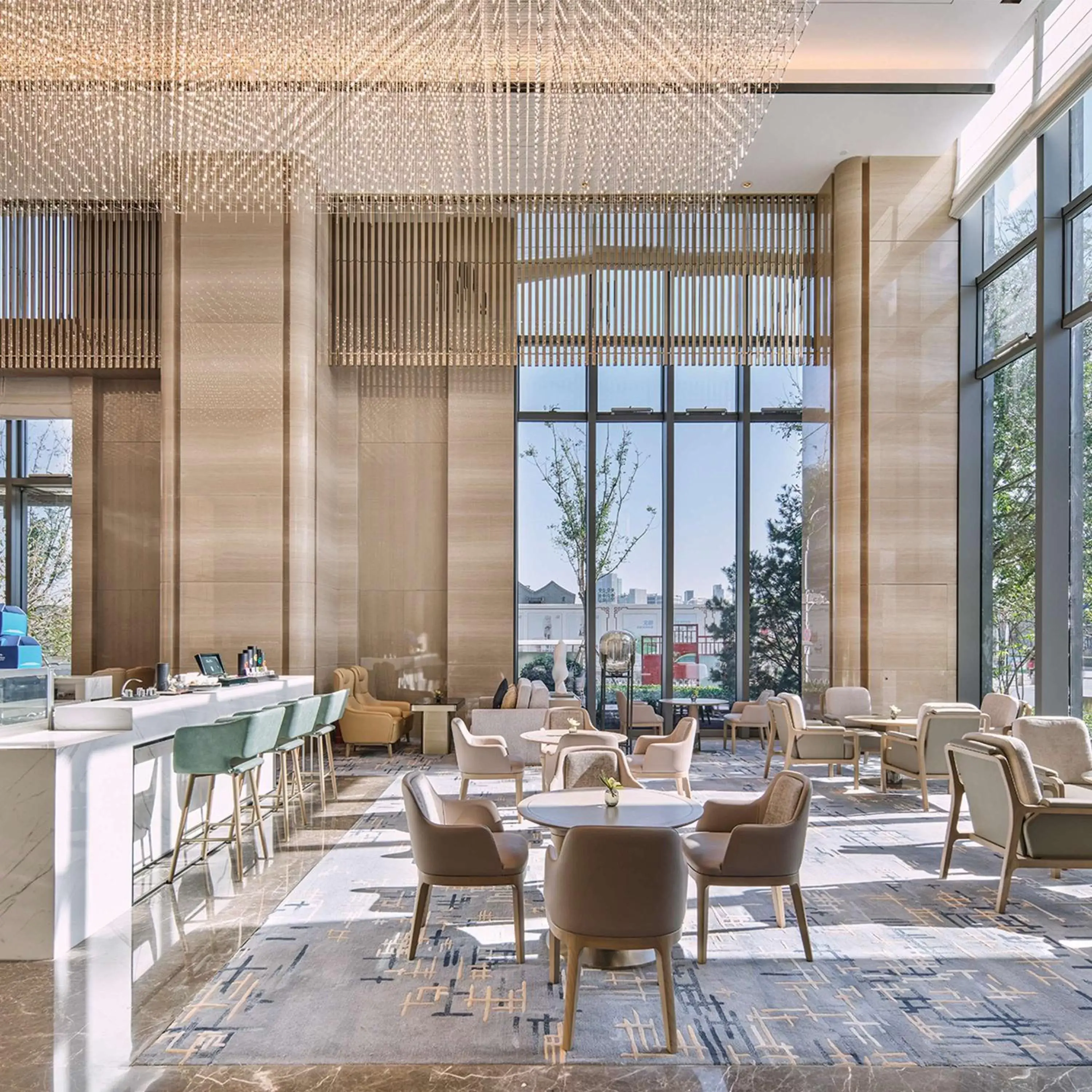 Lobby or reception, Restaurant/Places to Eat in Hilton Beijing Tongzhou