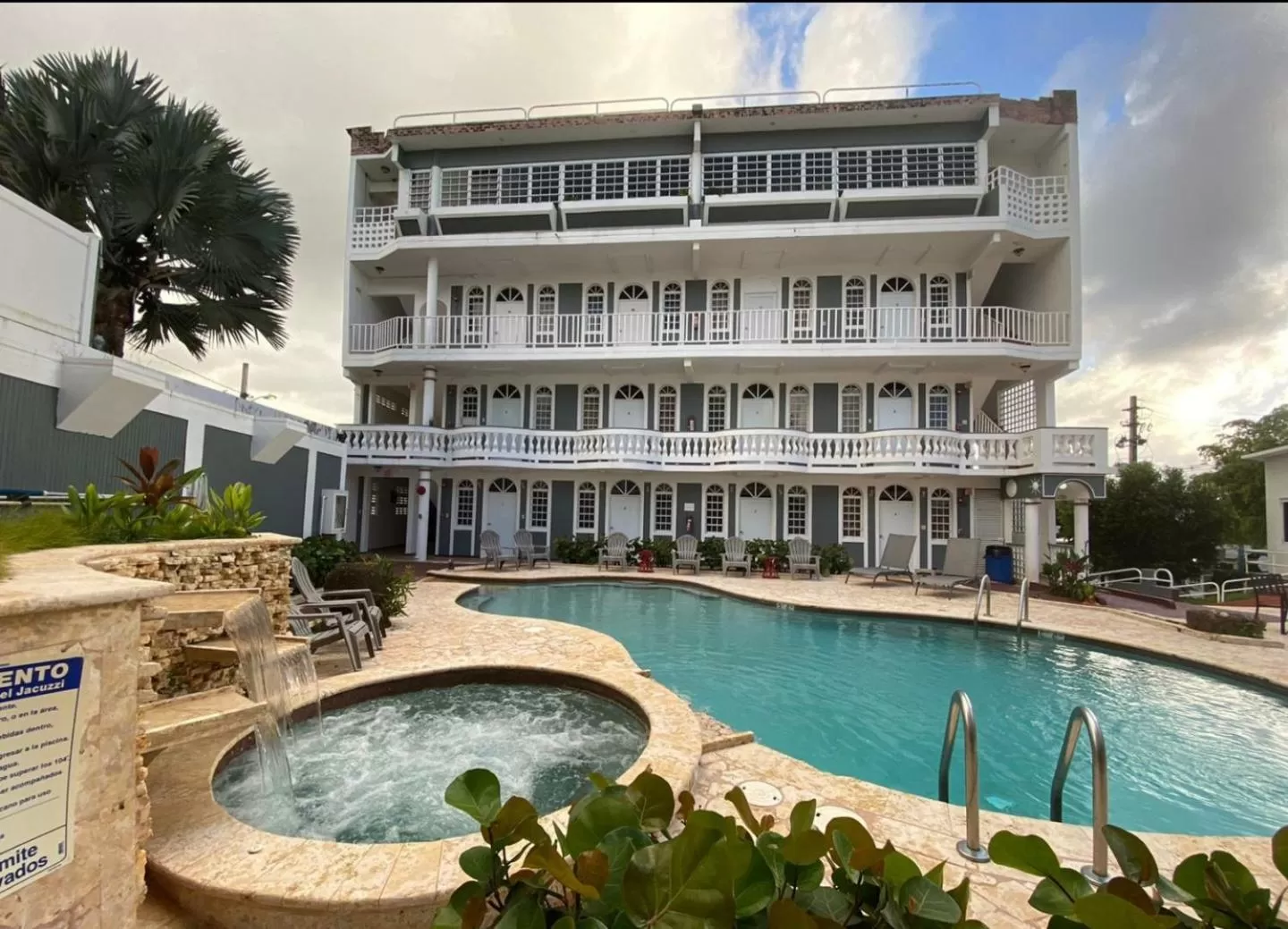 Pool view in The Village Inn