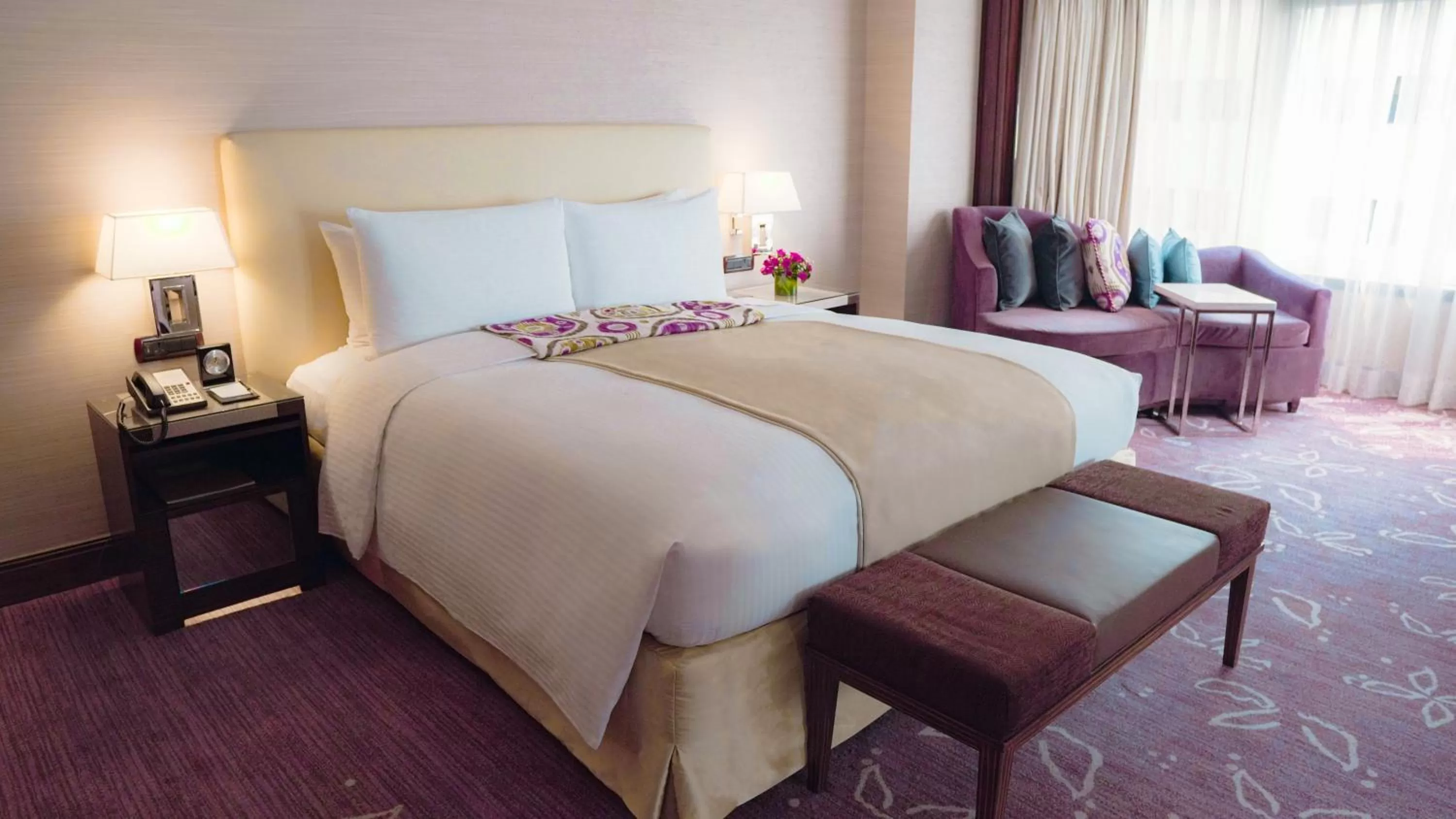 Bedroom, Bed in Diamond Hotel Philippines