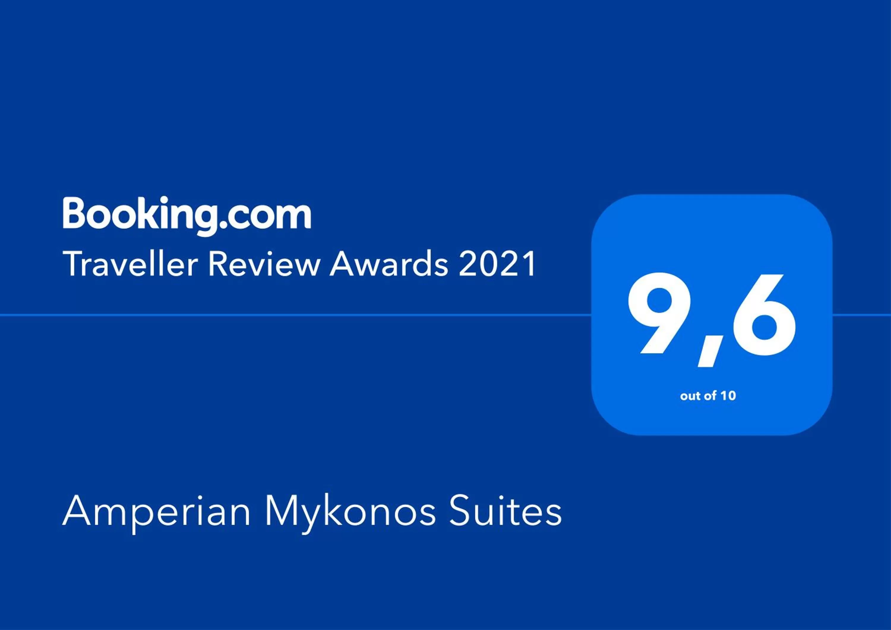 Certificate/Award in Amperian Mykonos Suites & Villas