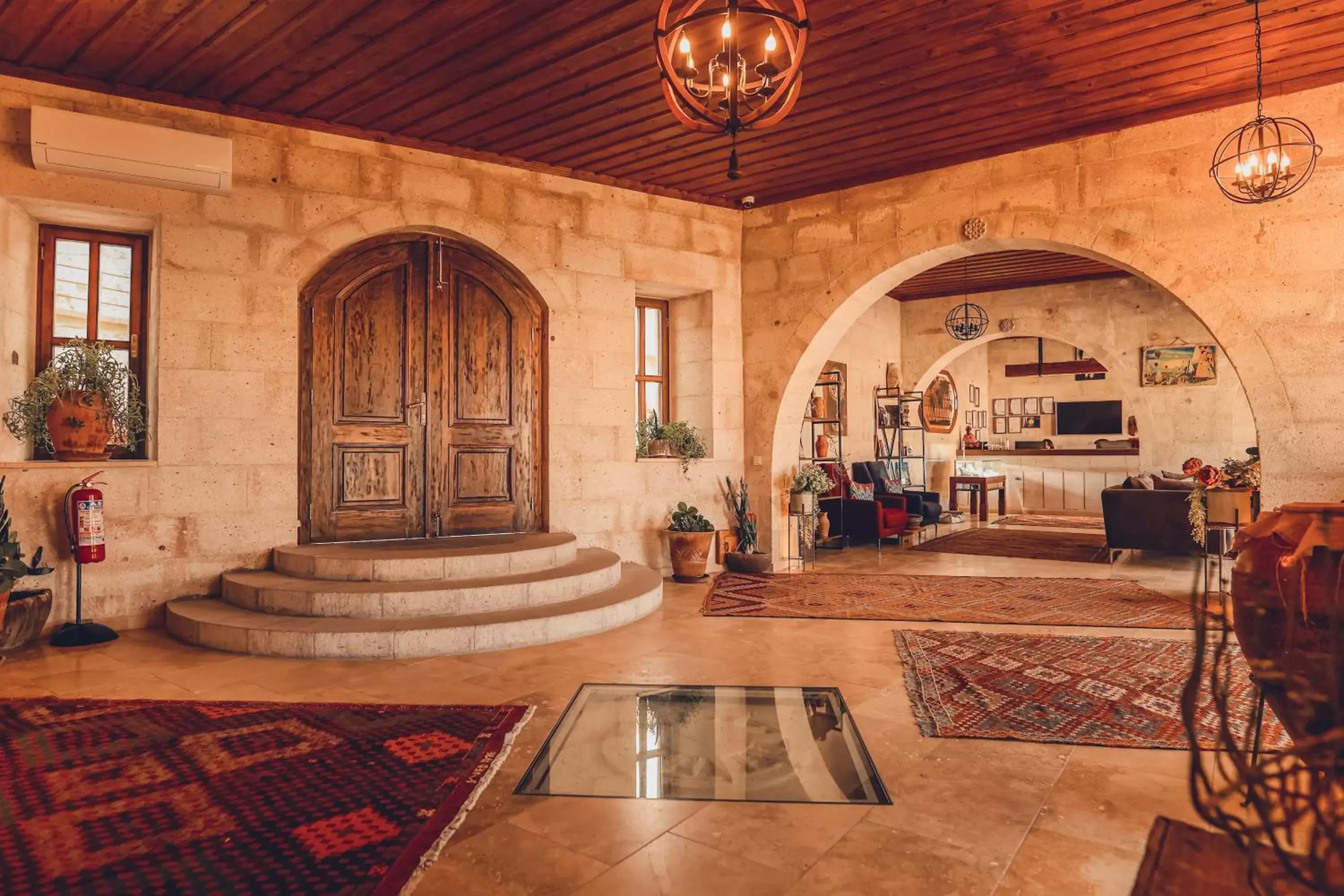 Living room in Nino Cave Suites