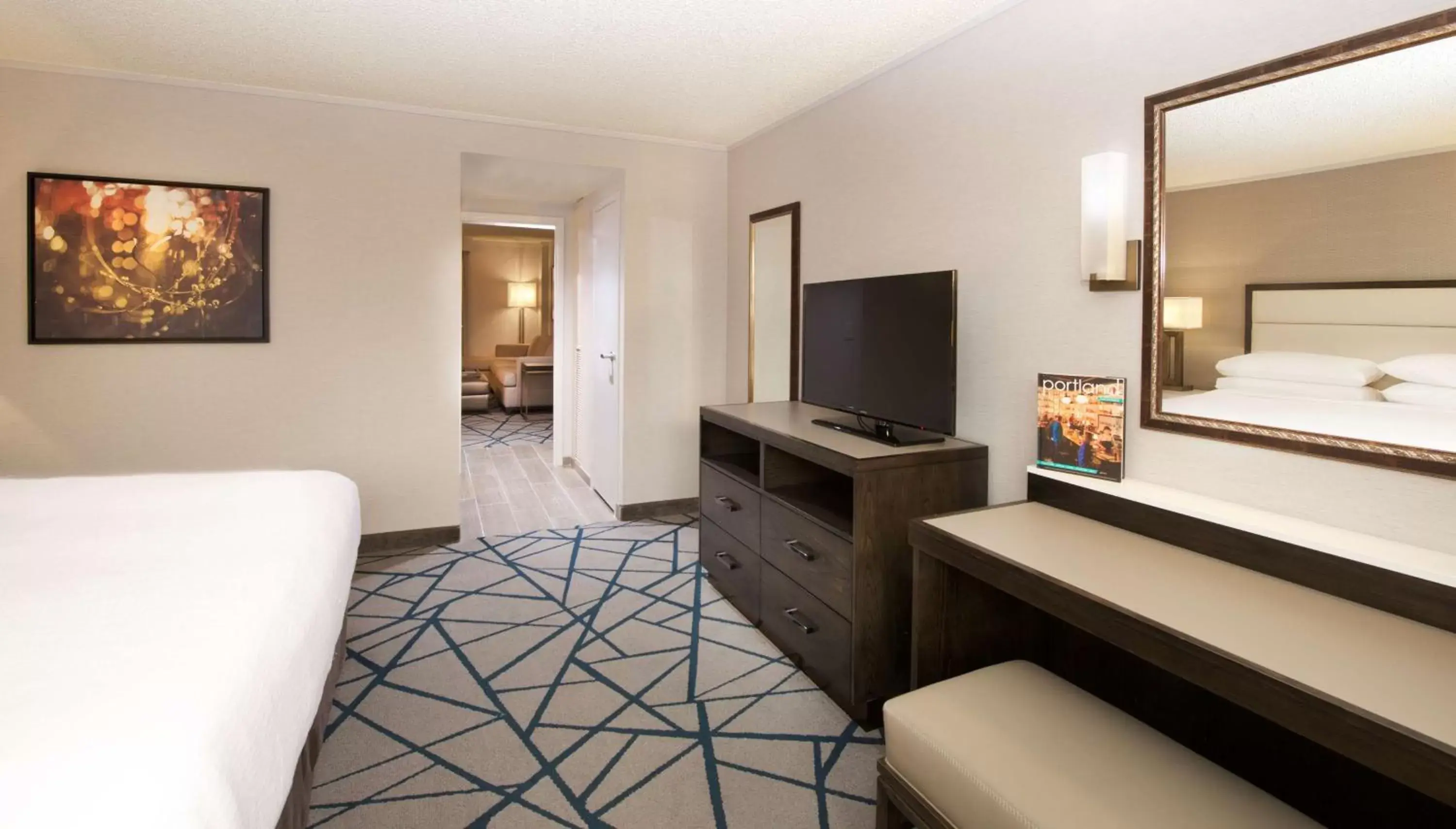 Bedroom, TV/Entertainment Center in Embassy Suites by Hilton Portland Washington Square