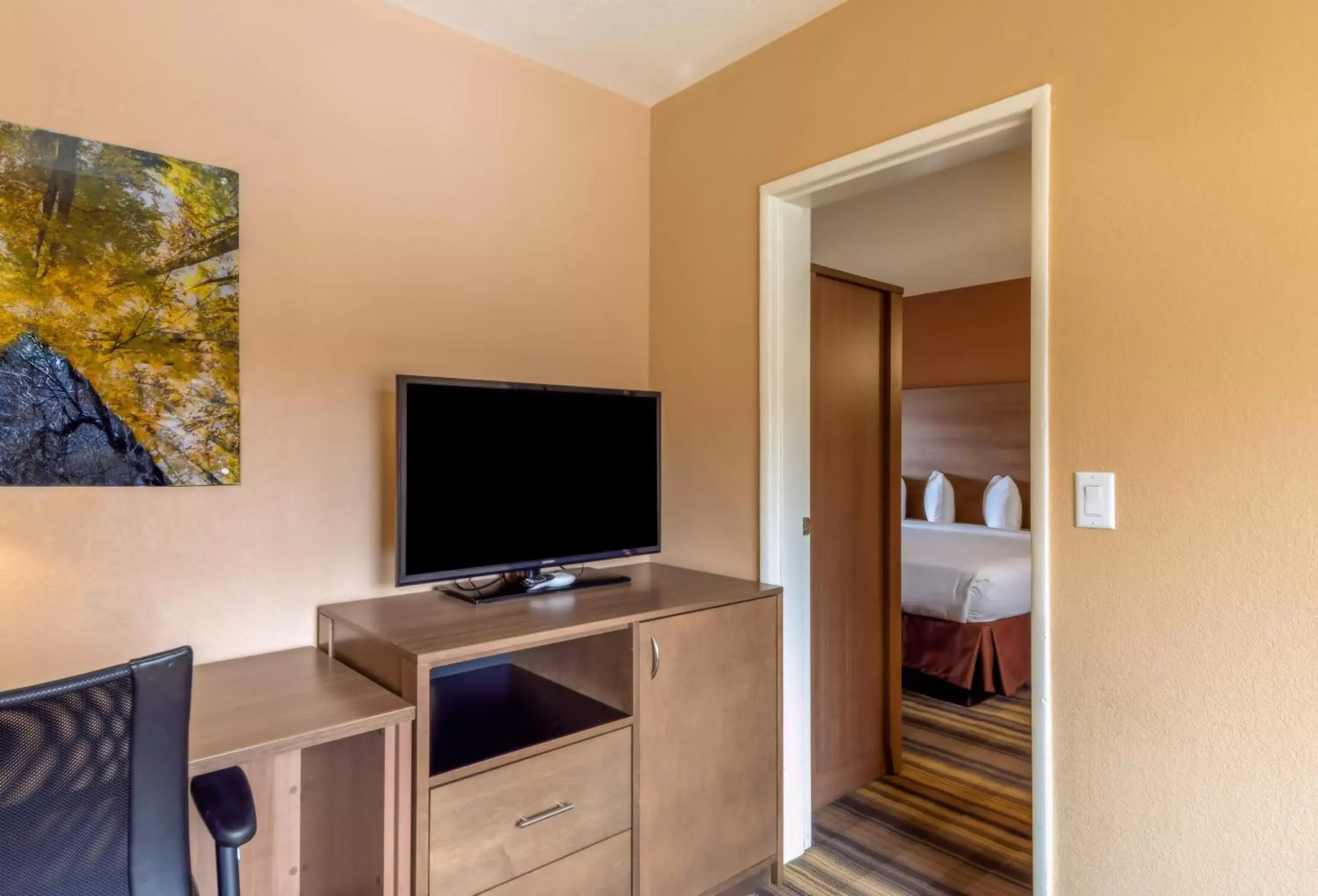 Living room, TV/Entertainment Center in Boulder University Inn