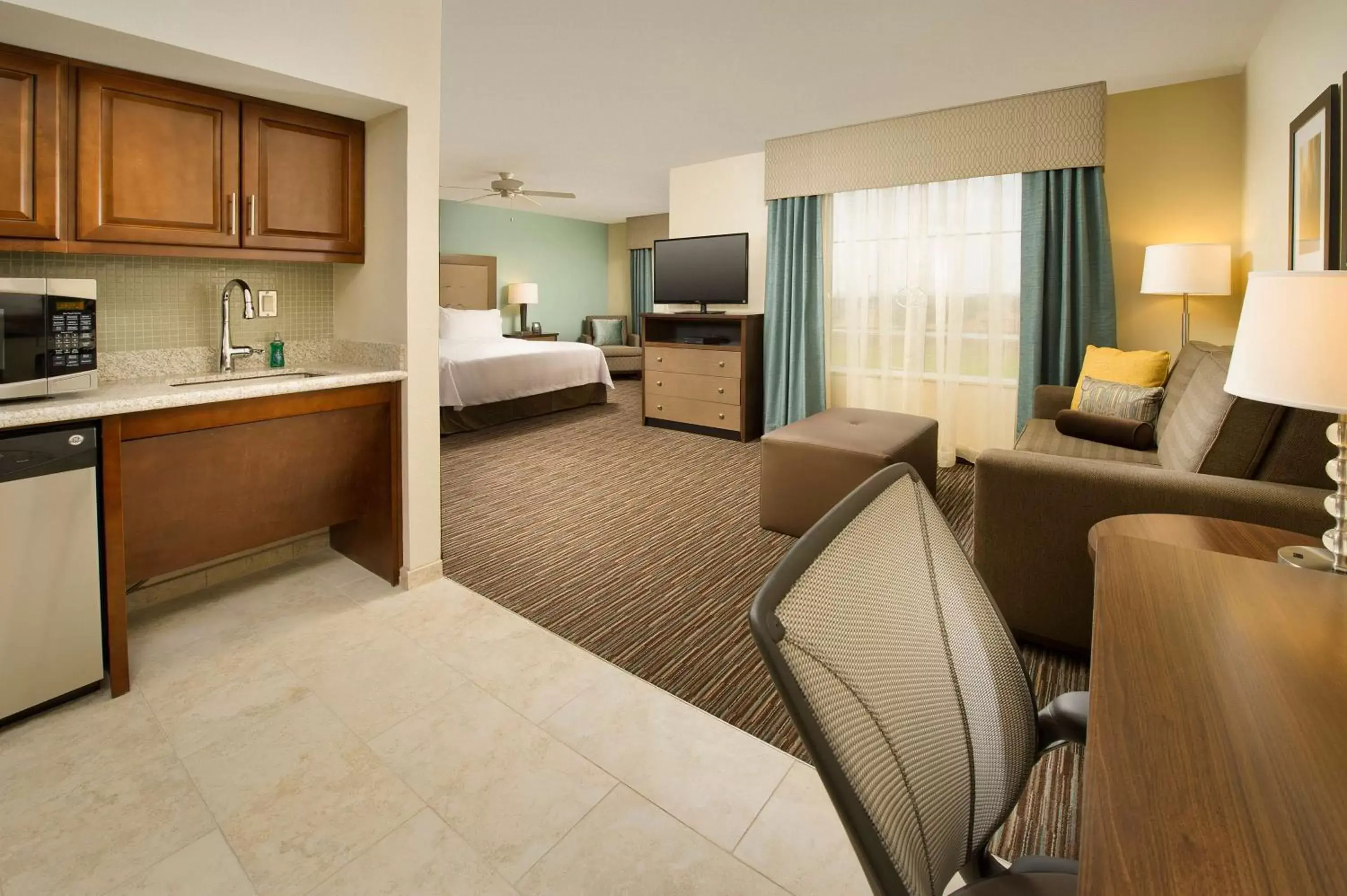 Bed, Seating Area in Homewood Suites by Hilton Lackland AFB/SeaWorld, TX