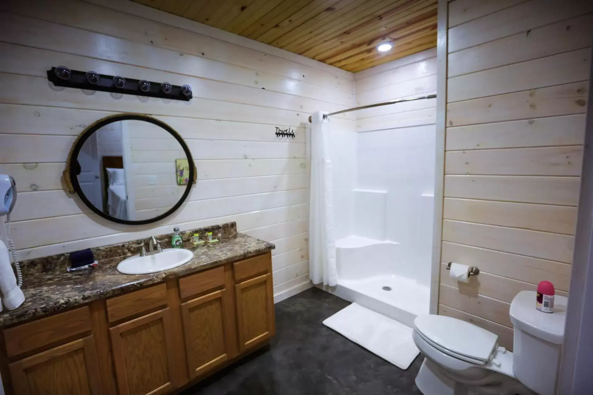 Bathroom in Knotty Squirrel Cabins