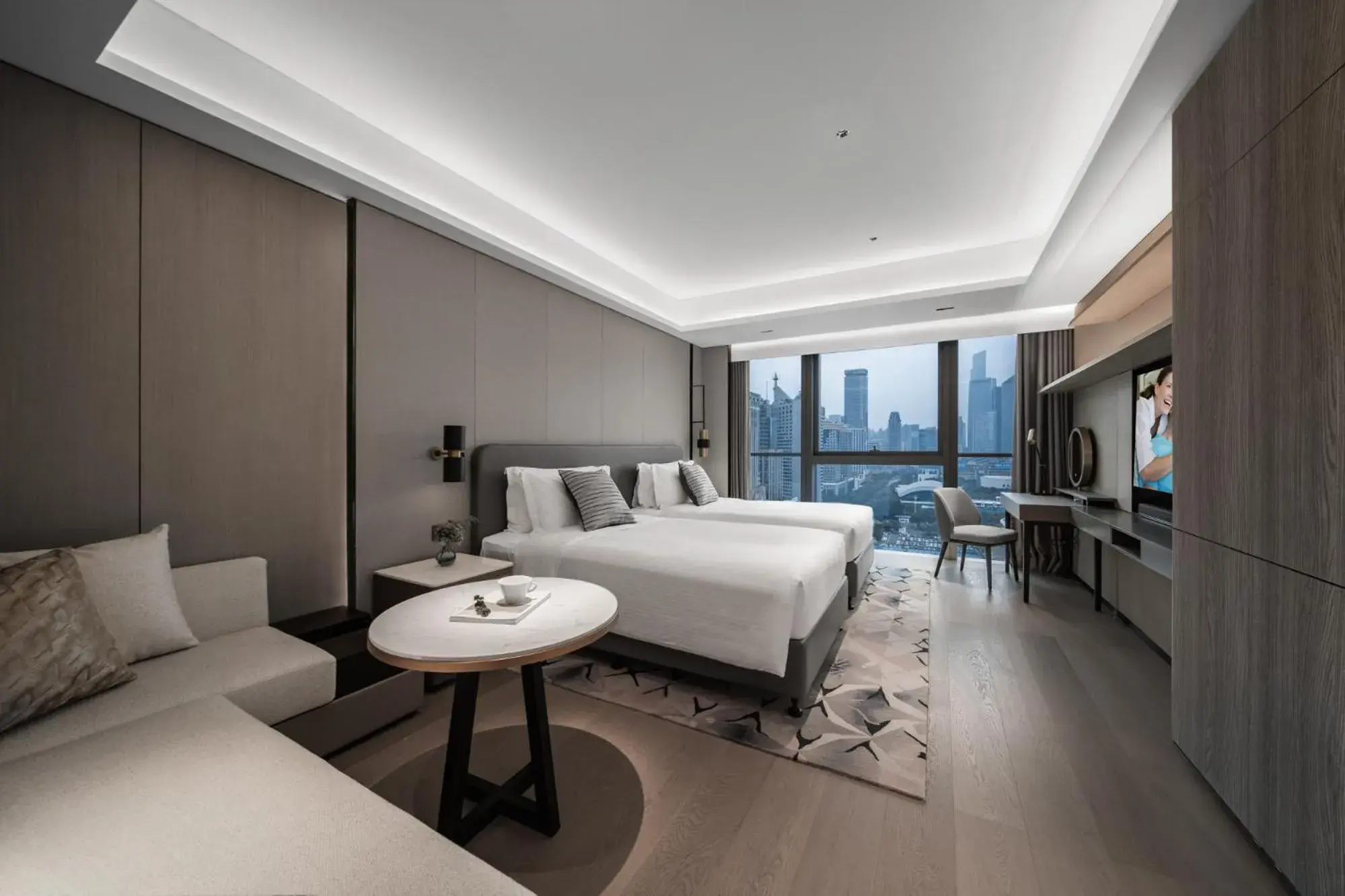 Photo of the whole room, Bed in Ascott ICC Guangzhou