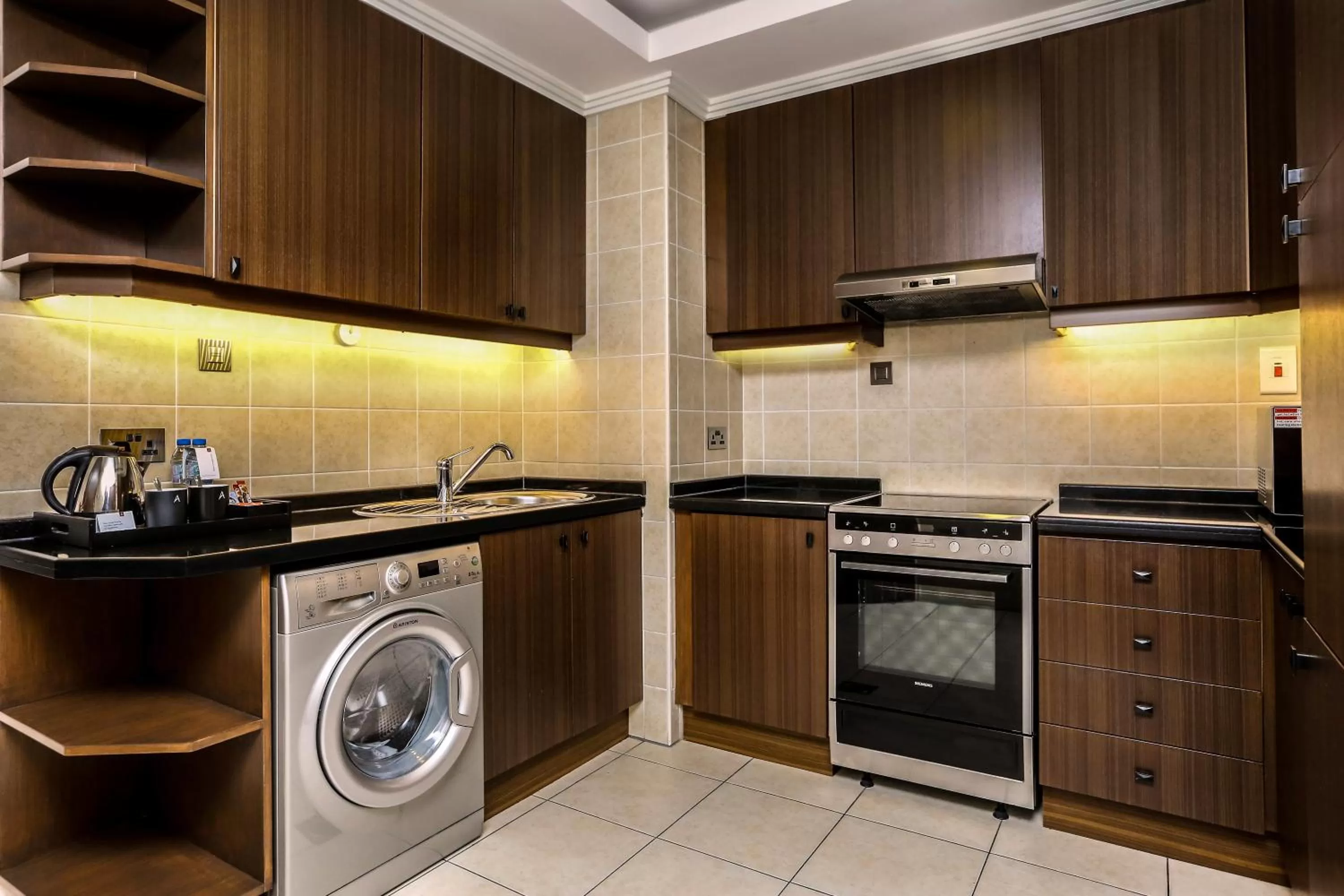 Kitchen or kitchenette in Al Maha Arjaan by Rotana