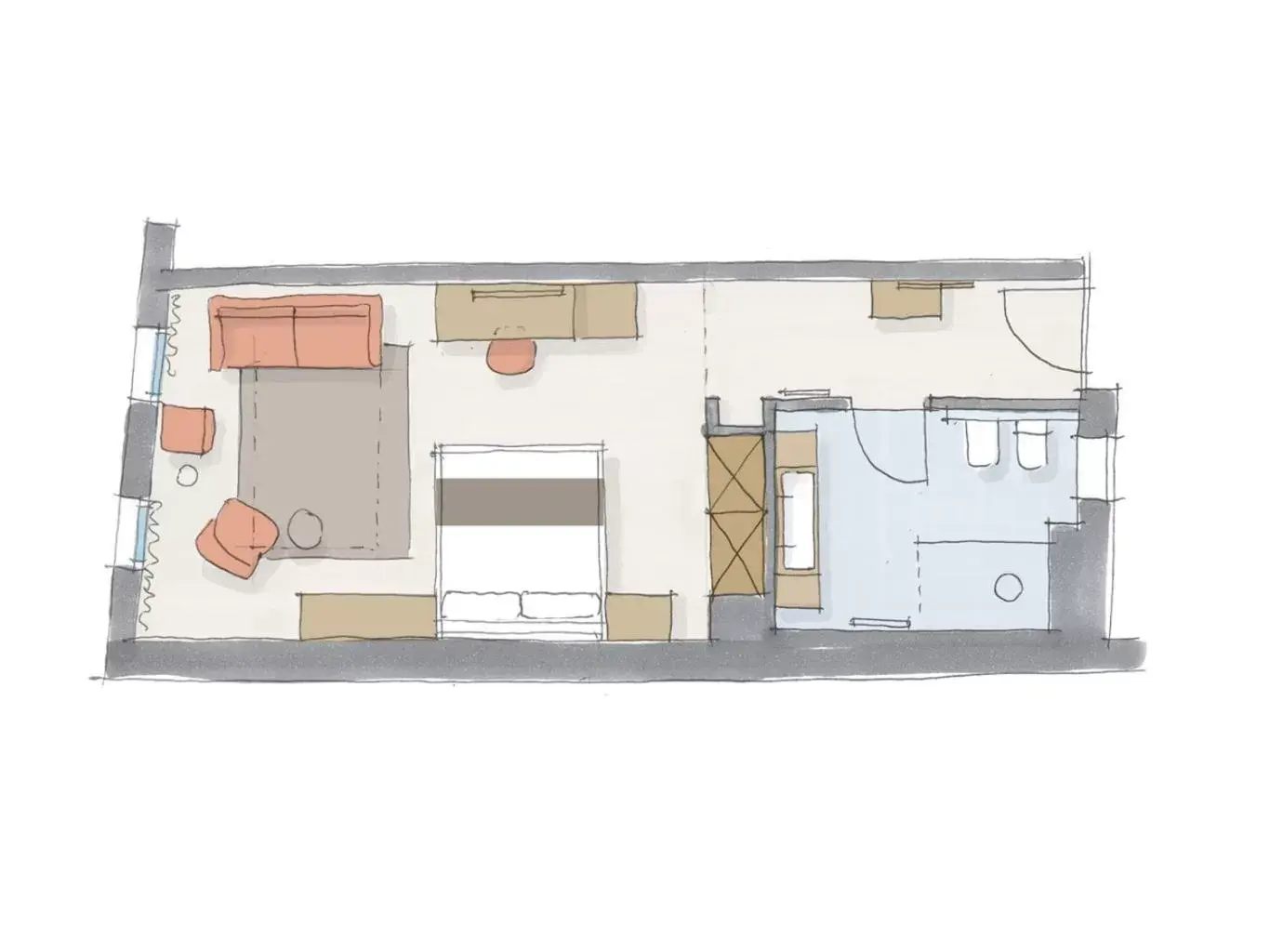 Photo of the whole room, Floor Plan in Guesthouse Suiteseven