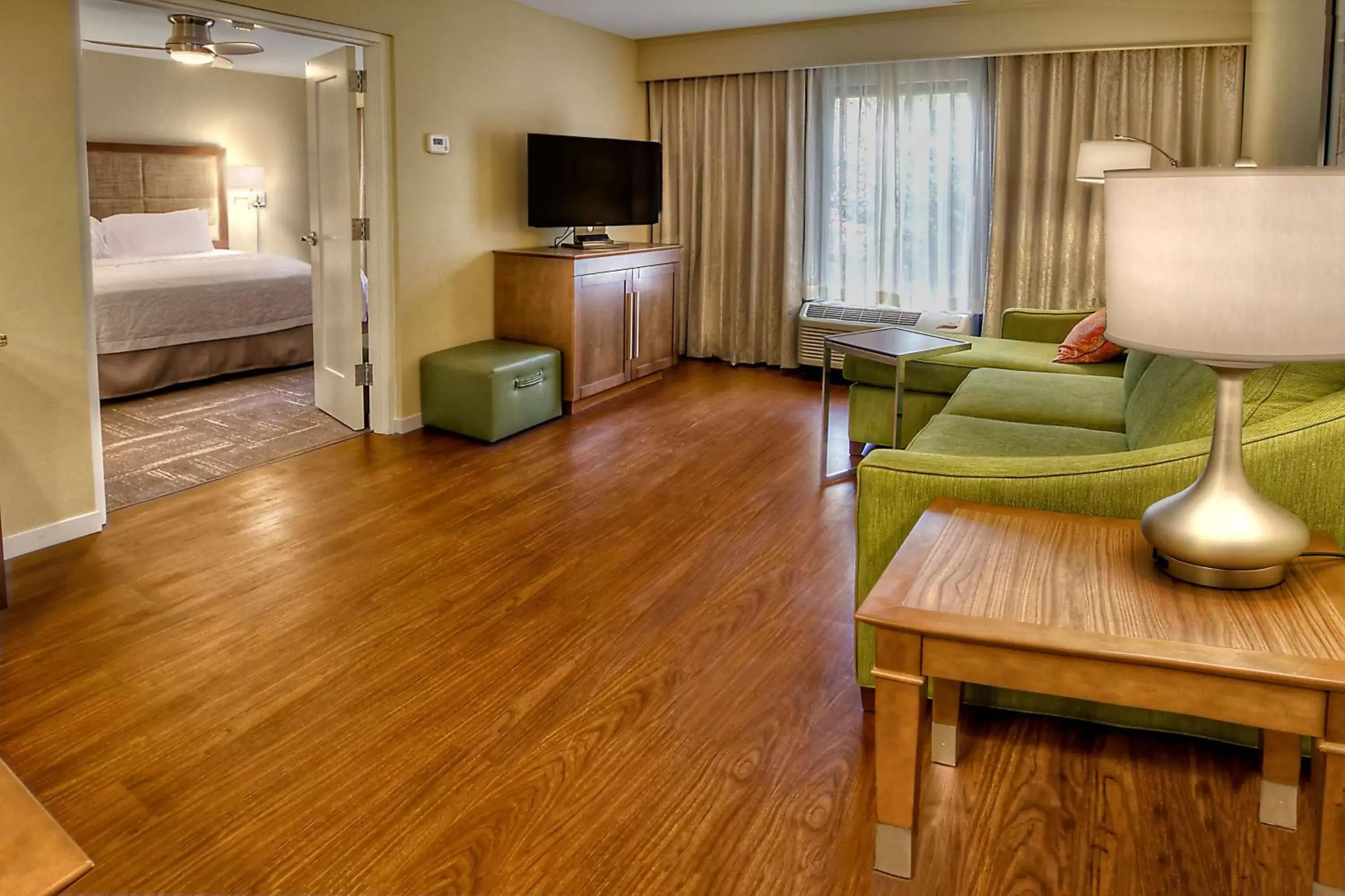 Bed, TV/Entertainment Center in Hampton Inn and Suites Asheville Airport
