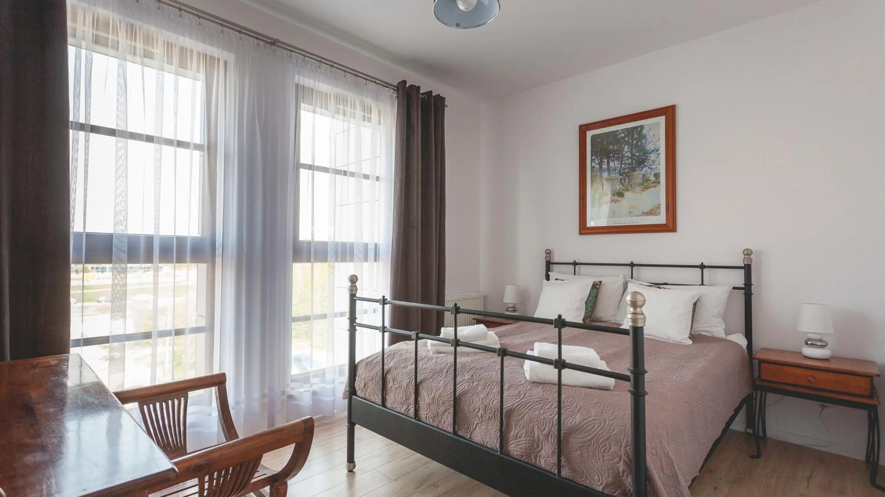 Bathroom, Bed in GRANO APARTMENTS Gdańsk Motława SPA & Wellness