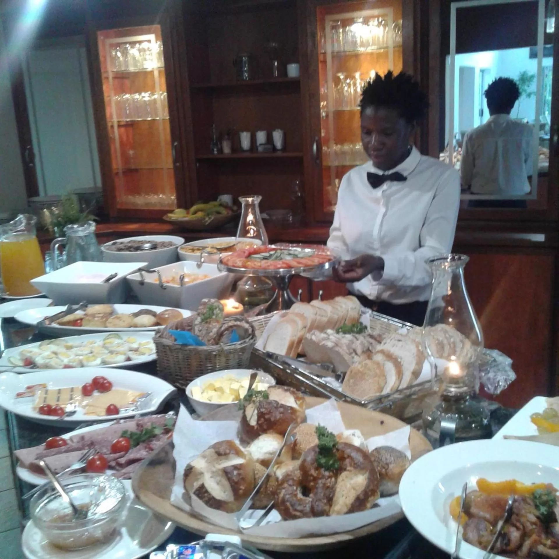 Buffet breakfast in Out of Africa Town Lodge
