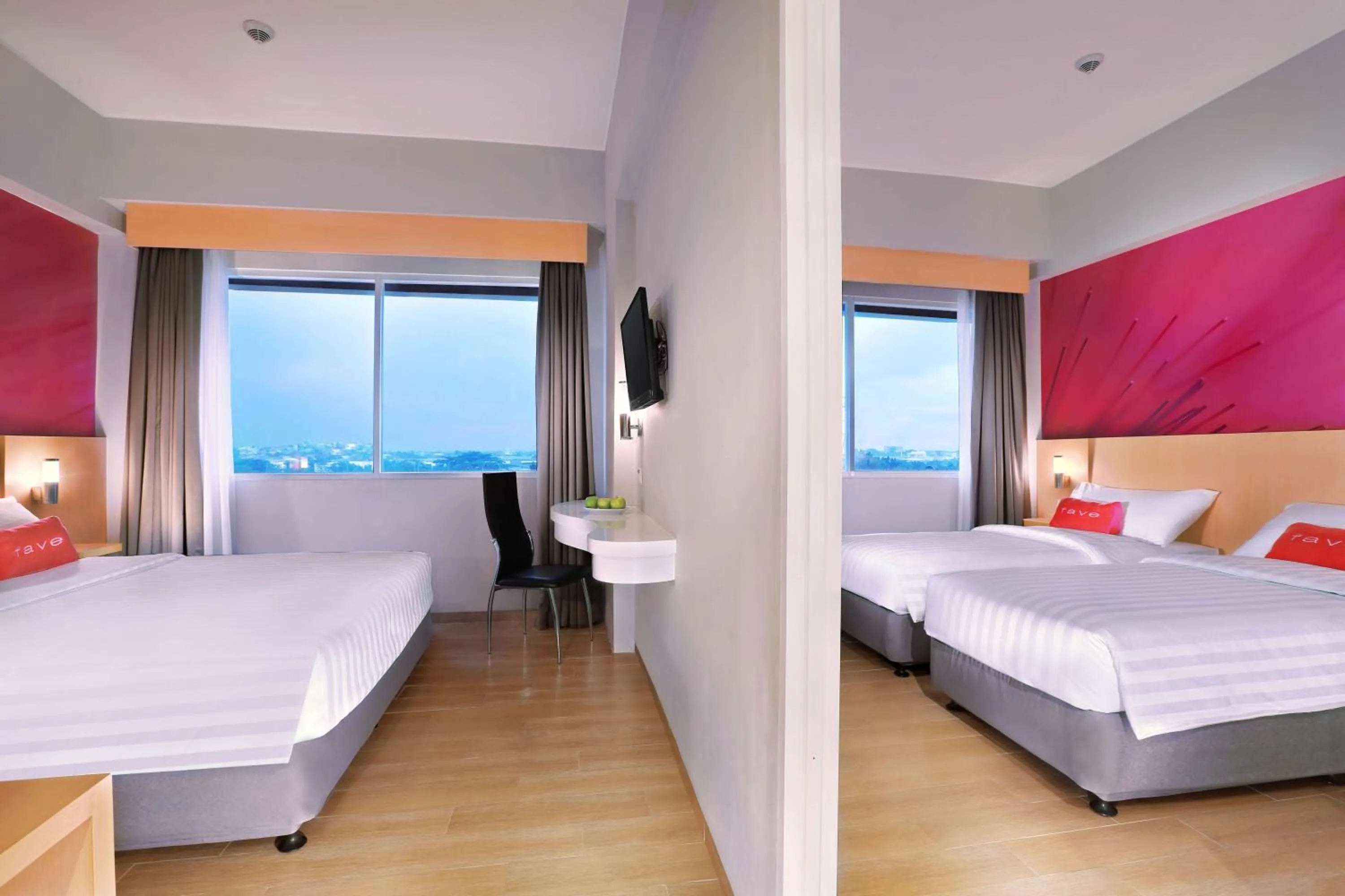Photo of the whole room, Bed in favehotel Jababeka Cikarang