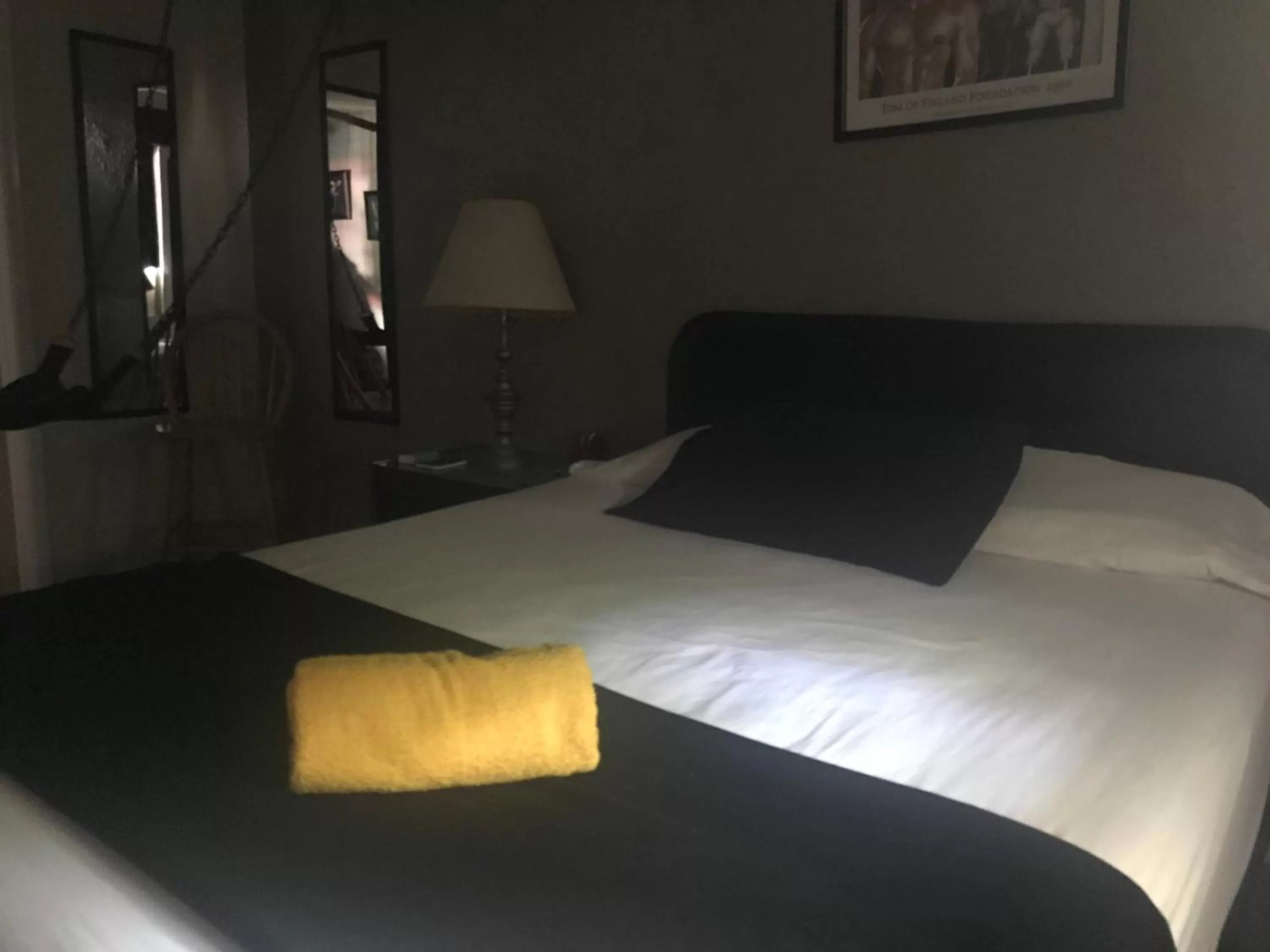 Bed in INN LEATHER GUEST HOUSE-GAY MALE ONLY