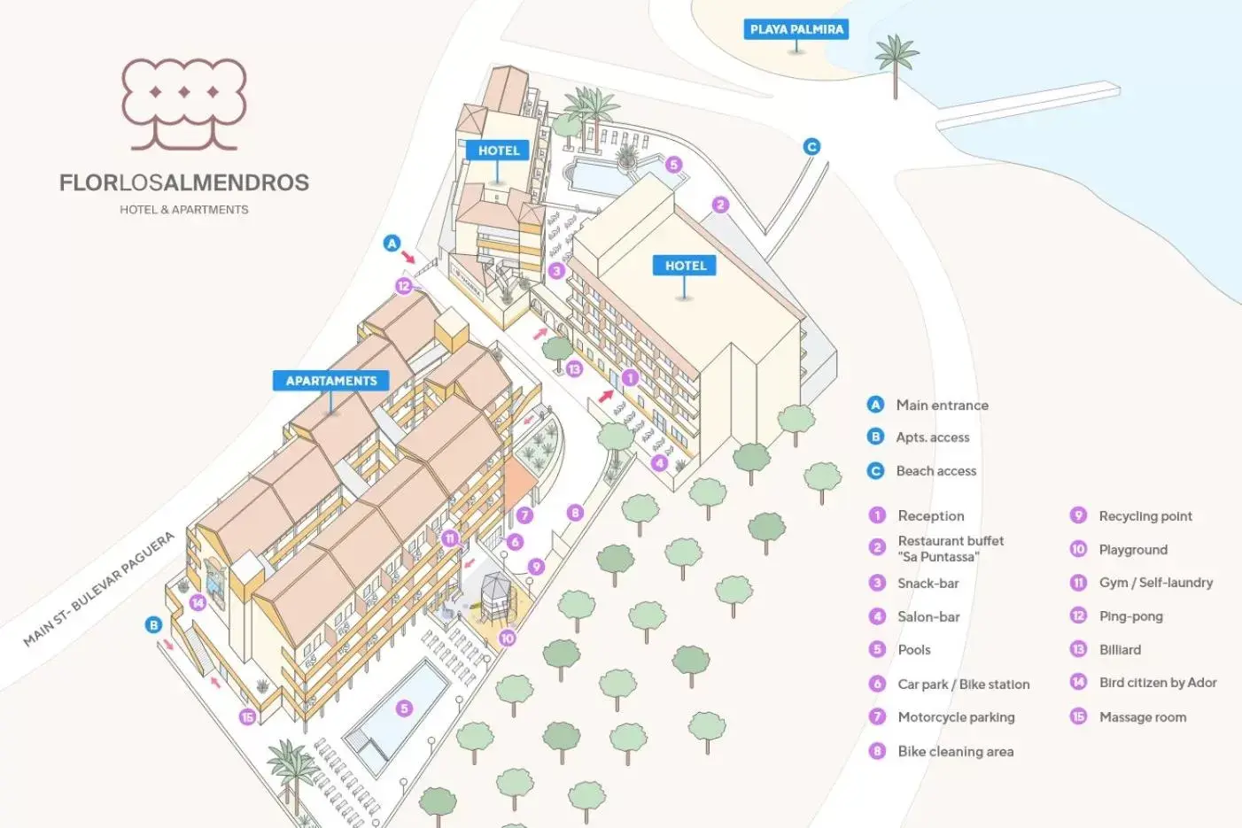 Property building, Floor Plan in Hotel Flor Los Almendros