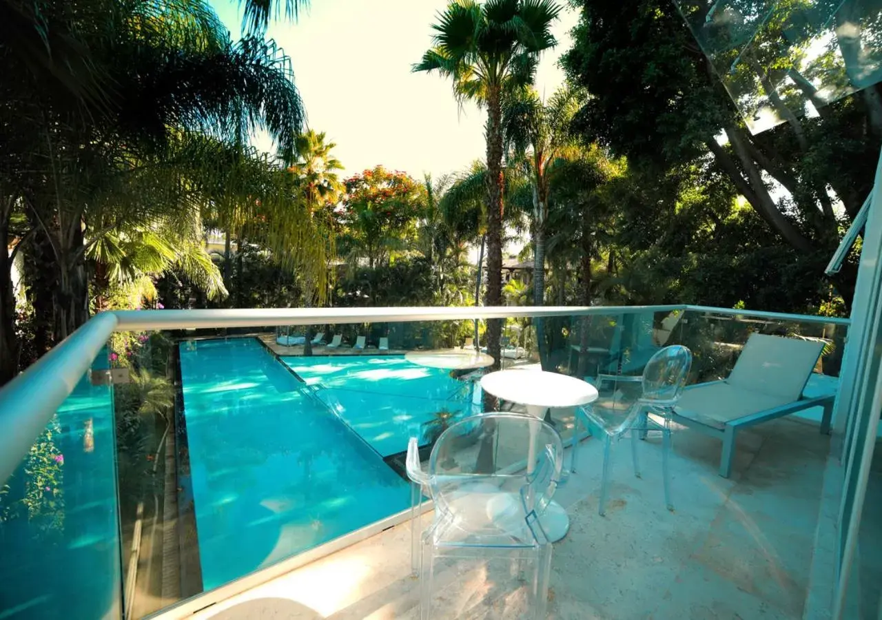 Balcony/Terrace, Swimming Pool in Anticavilla Hotel