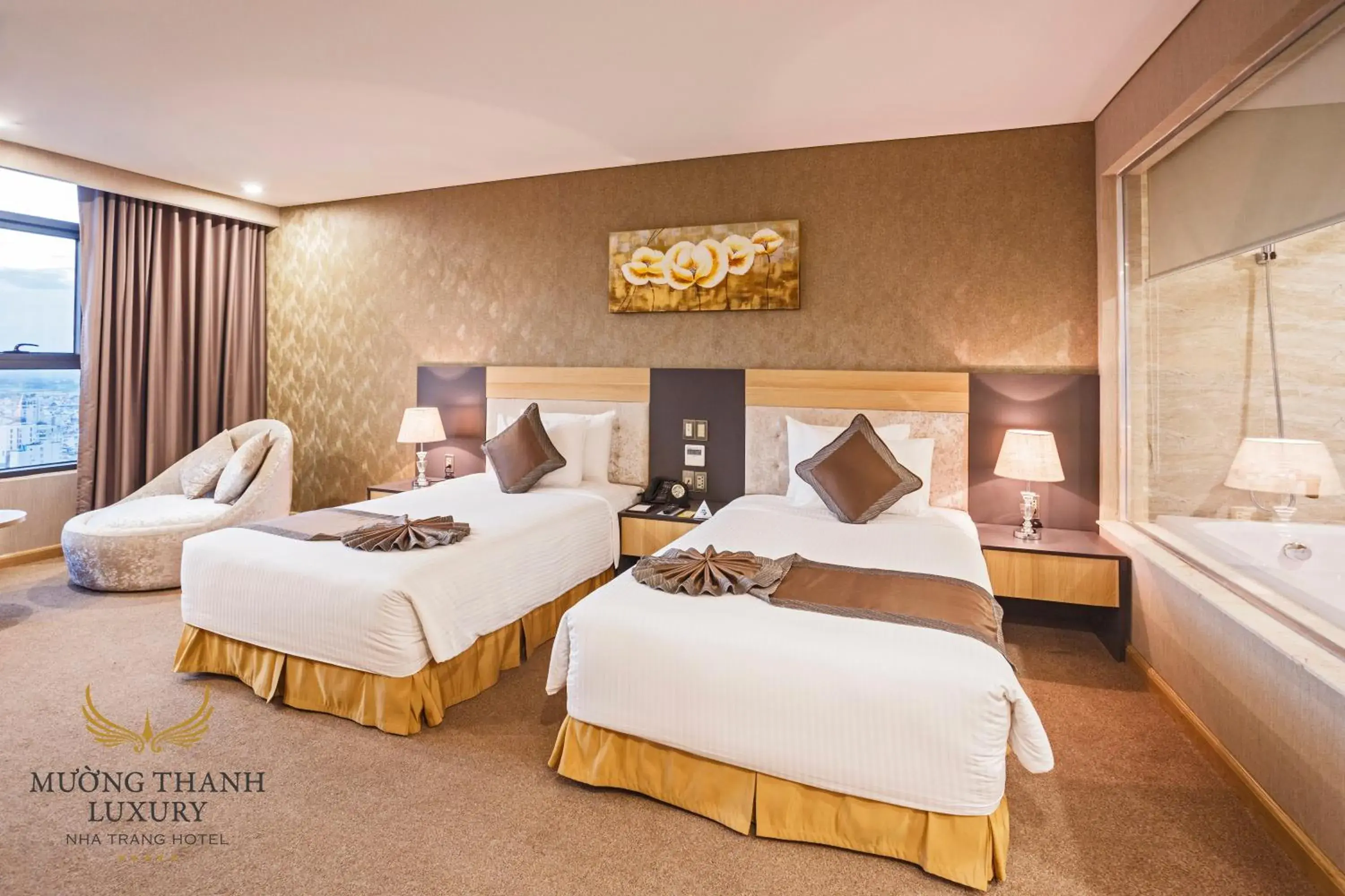 Bed in Muong Thanh Luxury Nha Trang Hotel