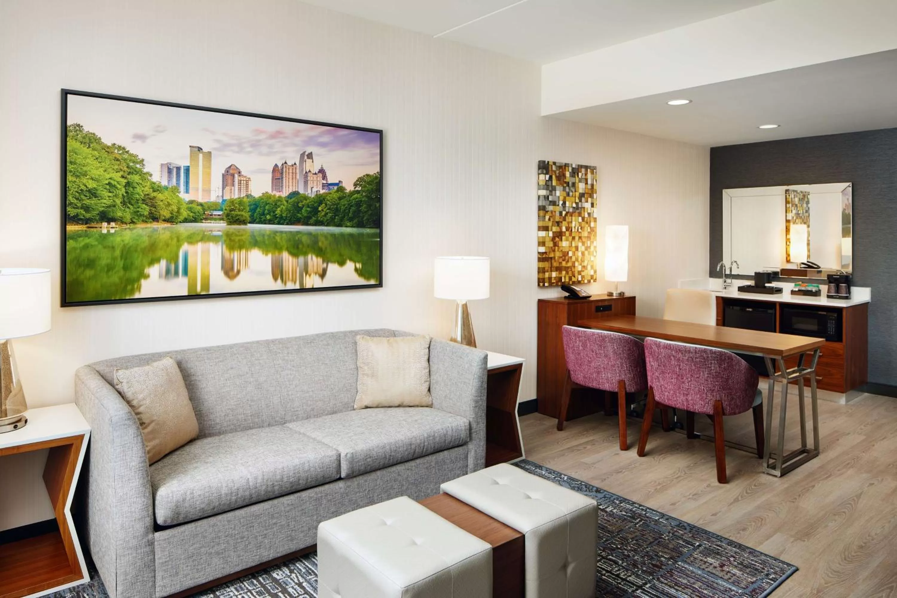 Living room in Embassy Suites By Hilton Atlanta Airport North