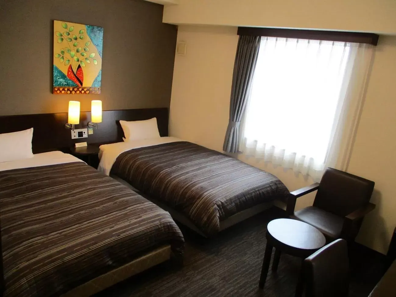 Bed in Hotel Route-Inn Kitakyushu-Wakamatsu Ekihigashi