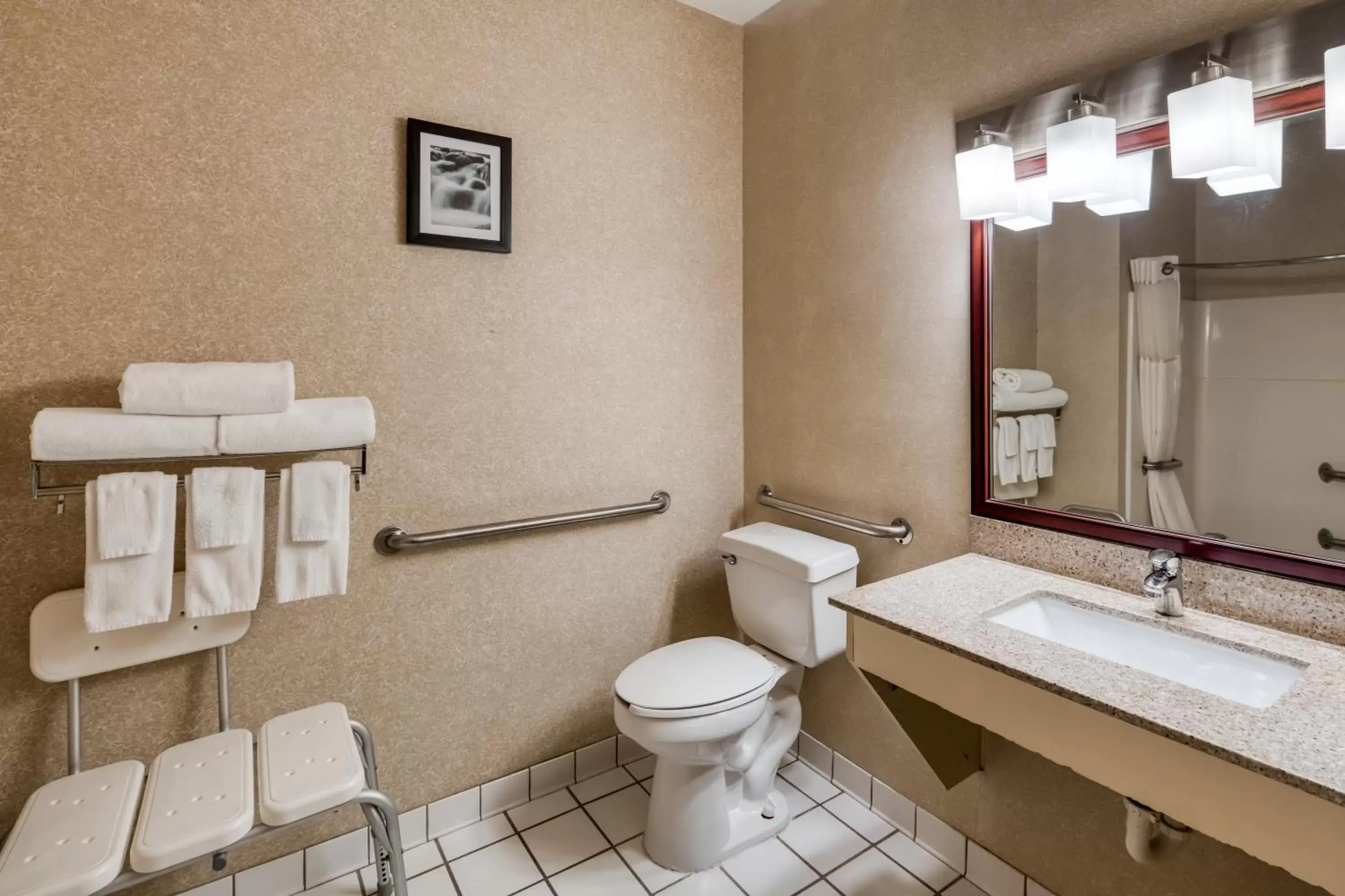 Bathroom in Quality Inn & Suites Springfield Southwest near I-72