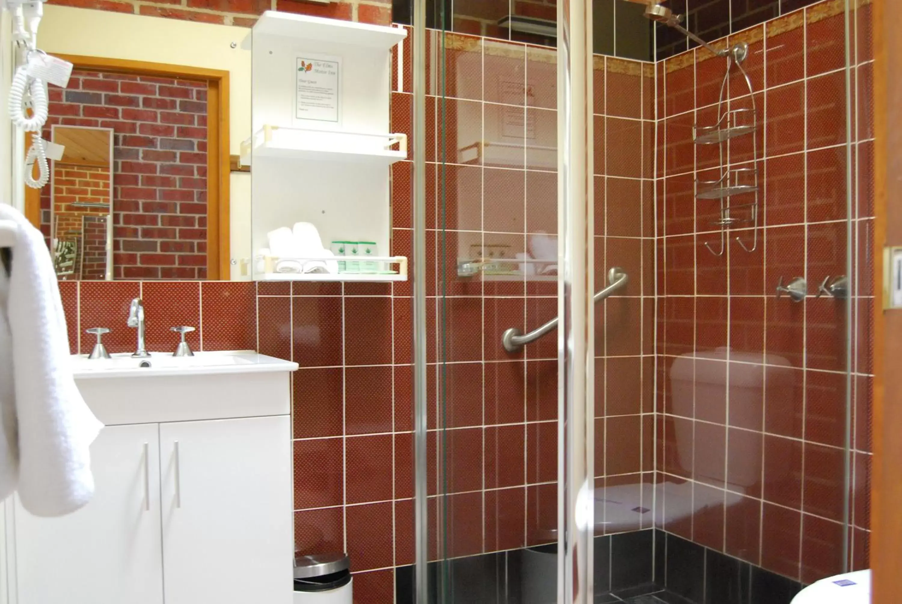 Shower, Bathroom in Elms Motor Inn