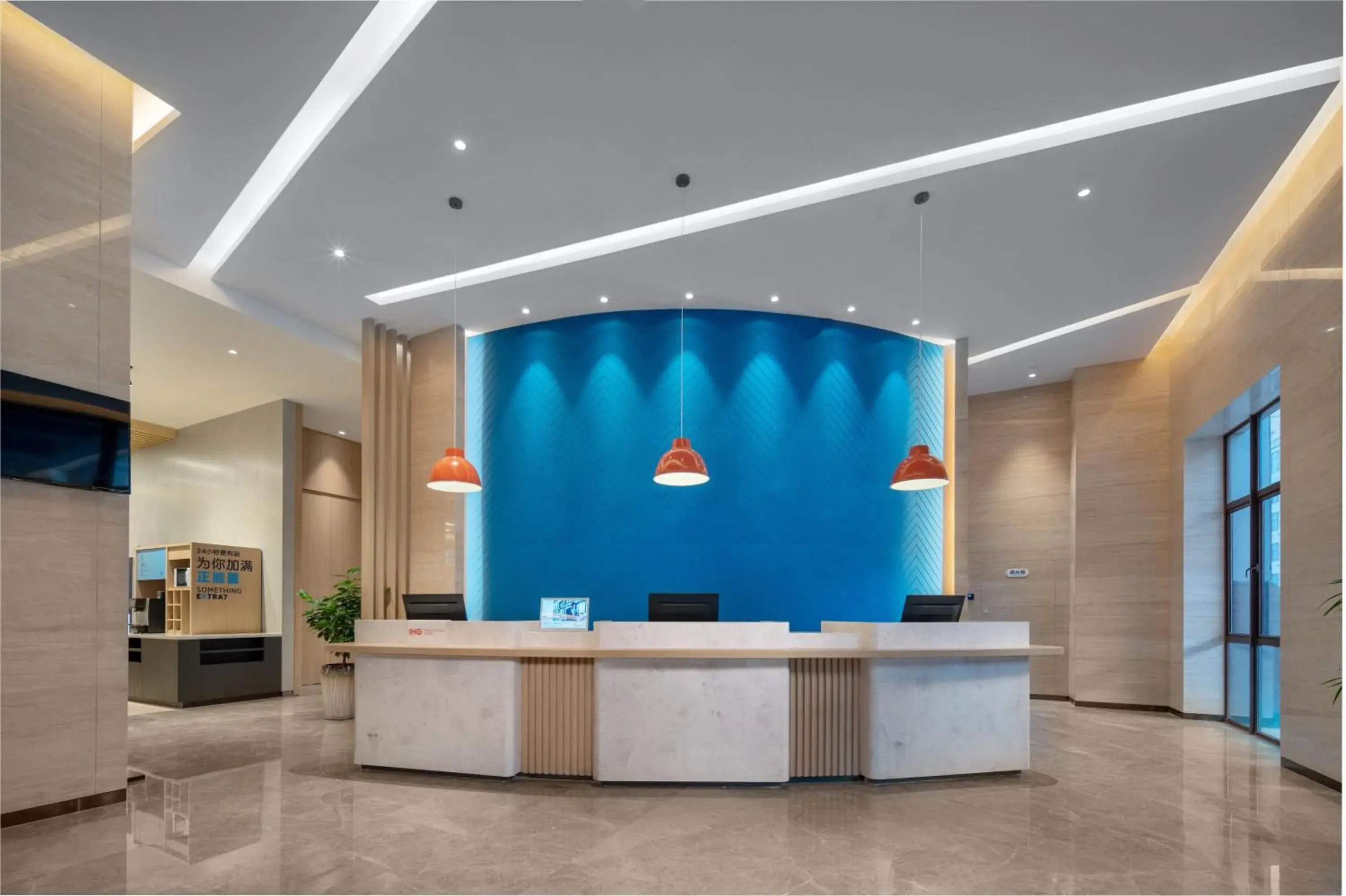 Property building, Lobby/Reception in Holiday Inn Express Jinjiang Anhai, an IHG Hotel