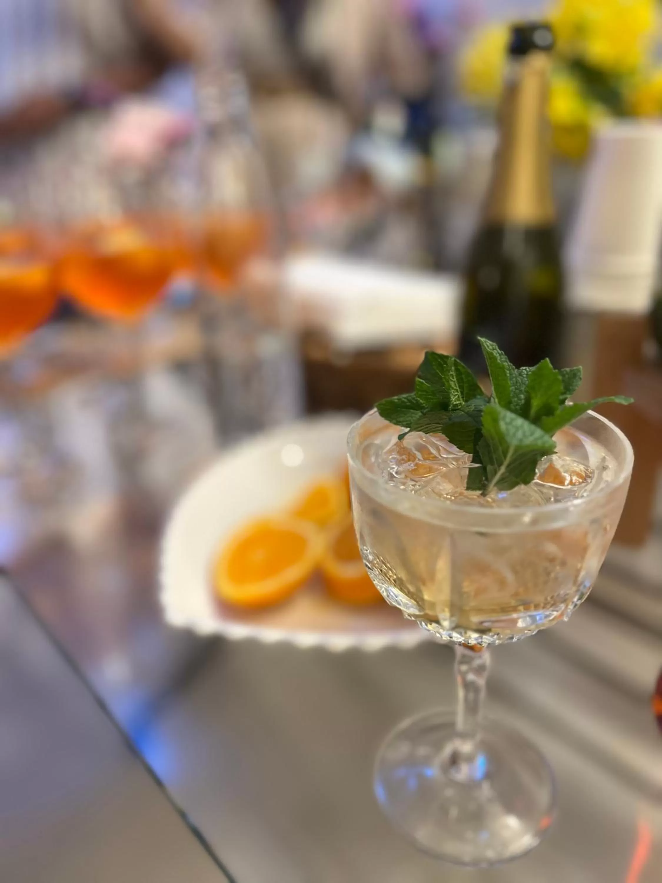 Drinks in Hydria guest house art gallery