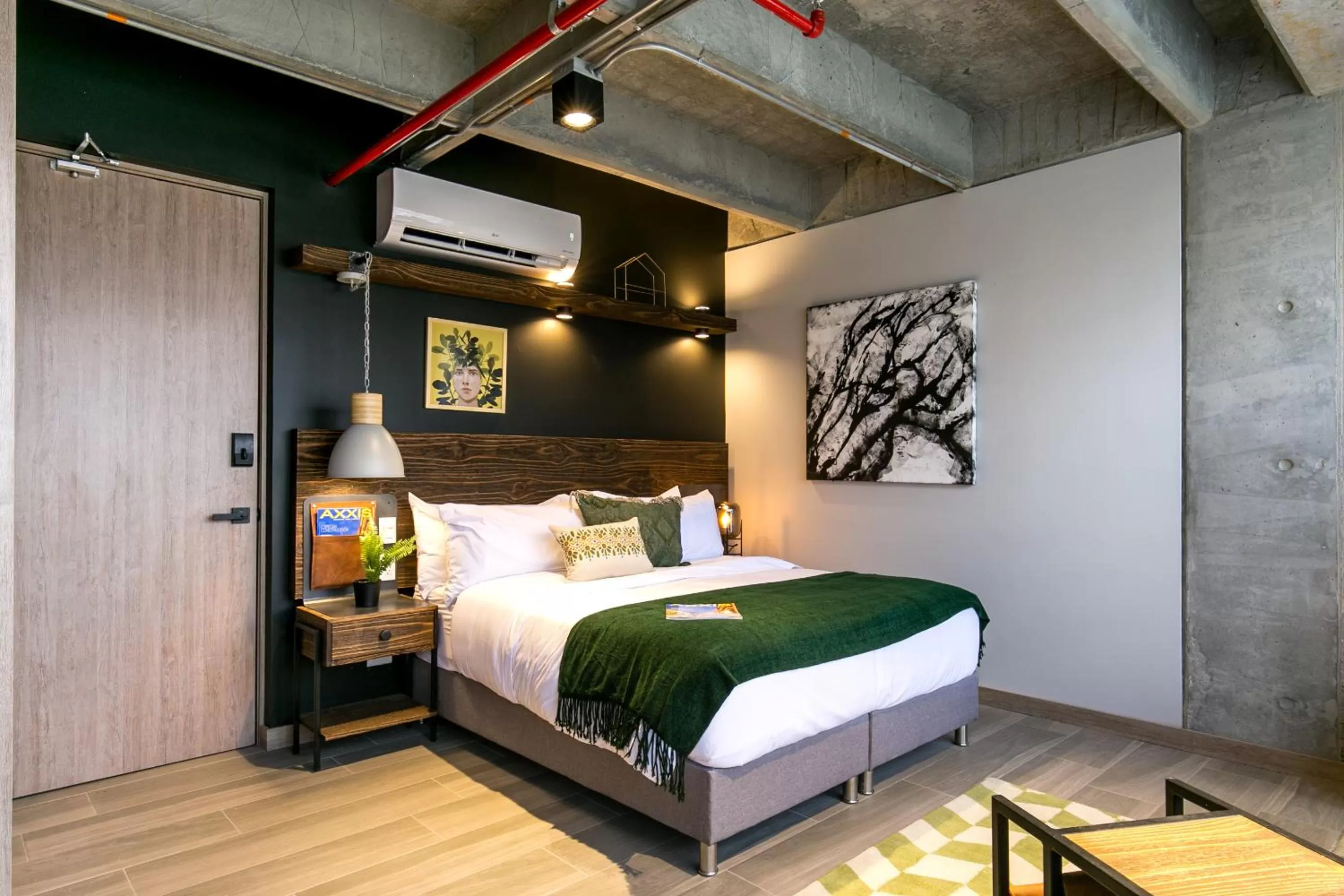 Bed in Factory Lofts Hotel