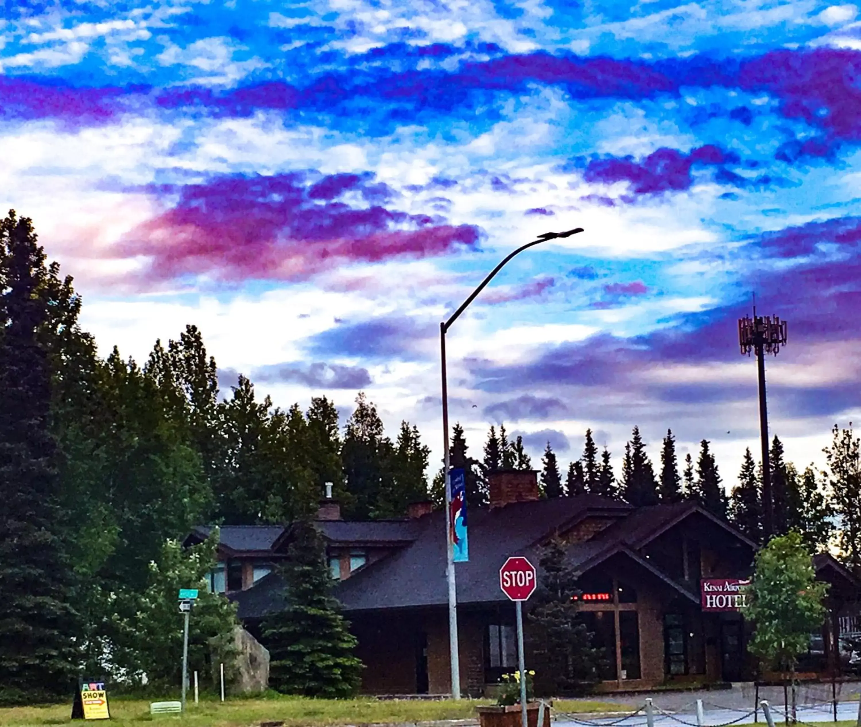 Sunset in Kenai Airport Hotel