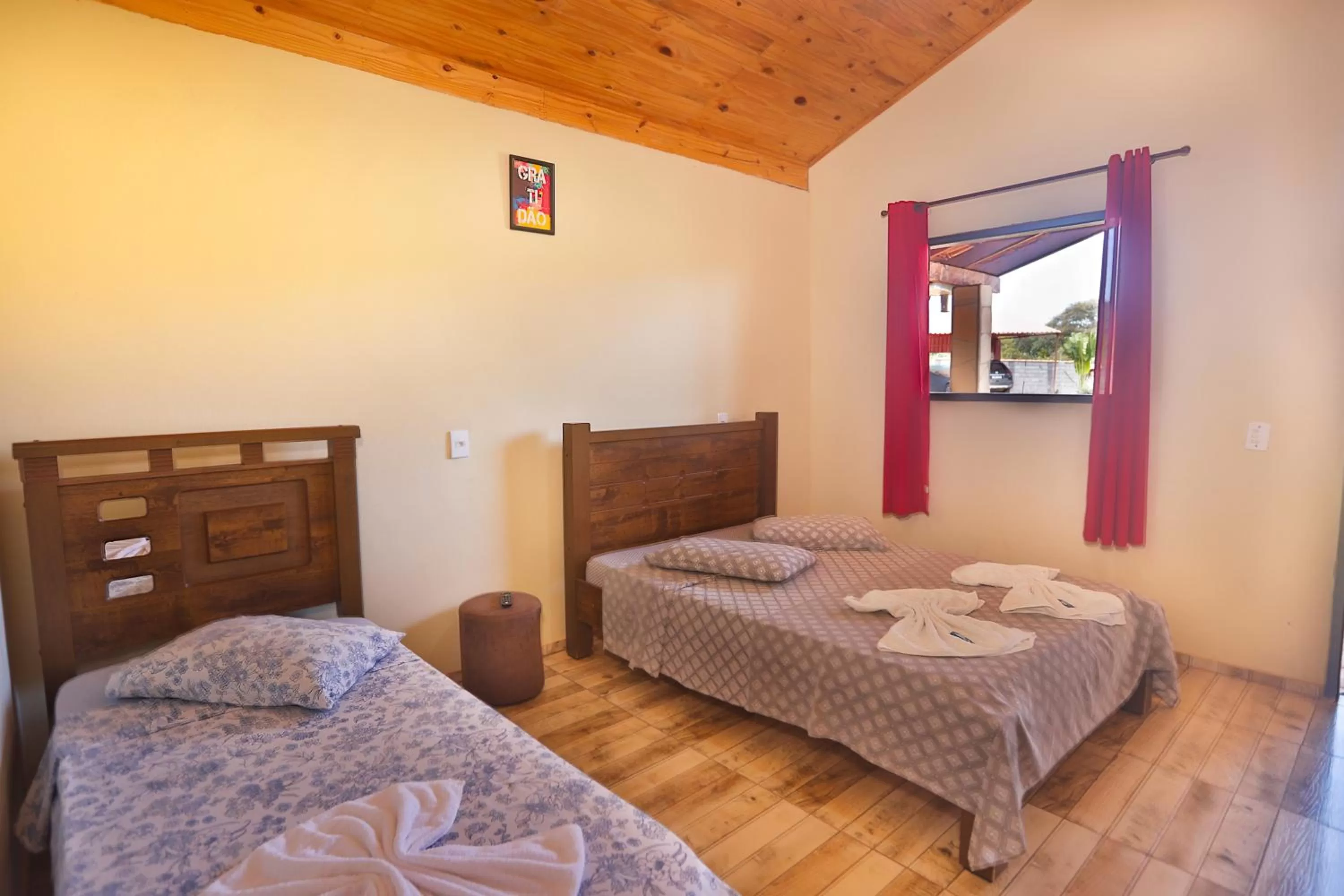 Bed in Pousada e Chales Por do Sol