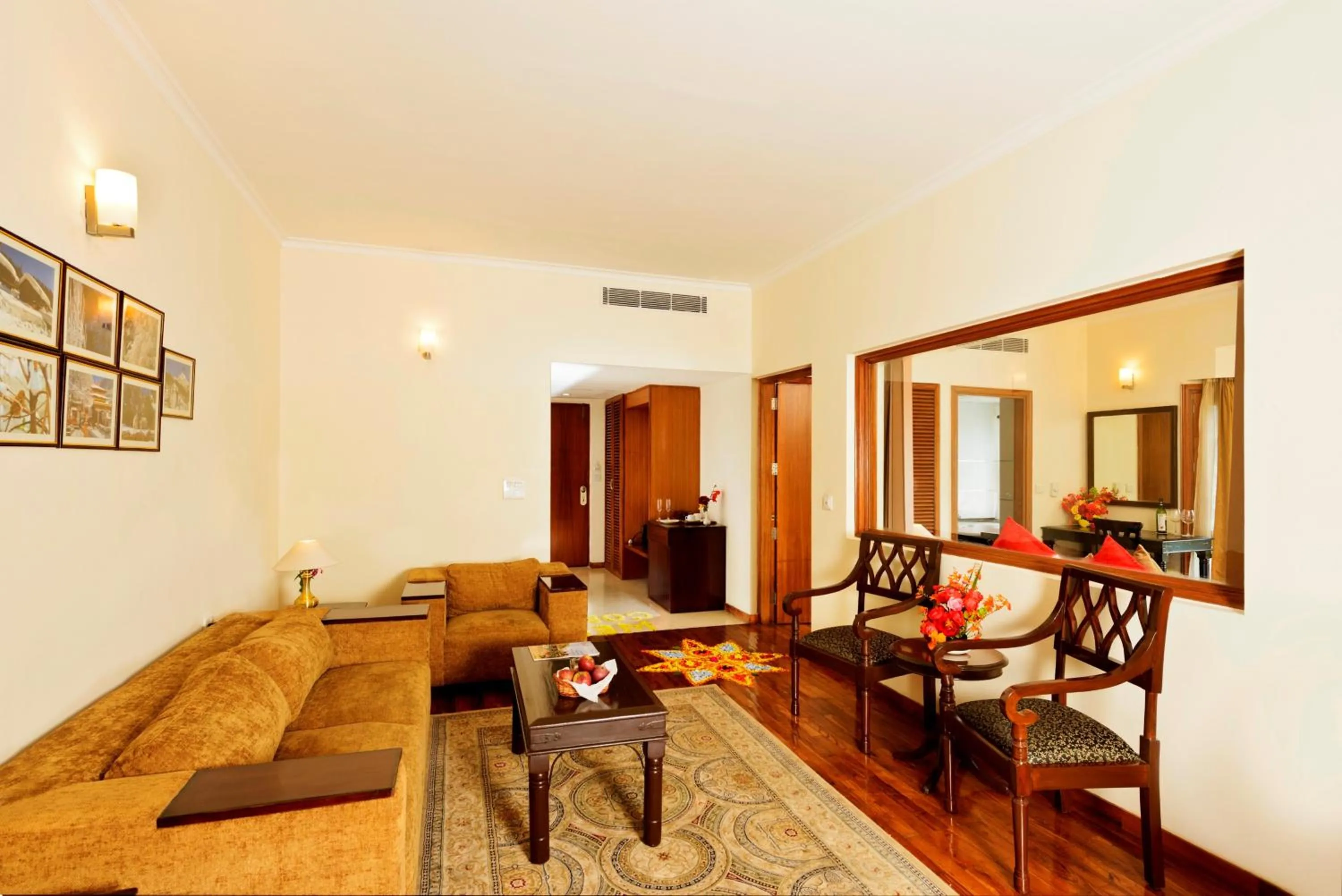 Seating area in Solang Valley Resort