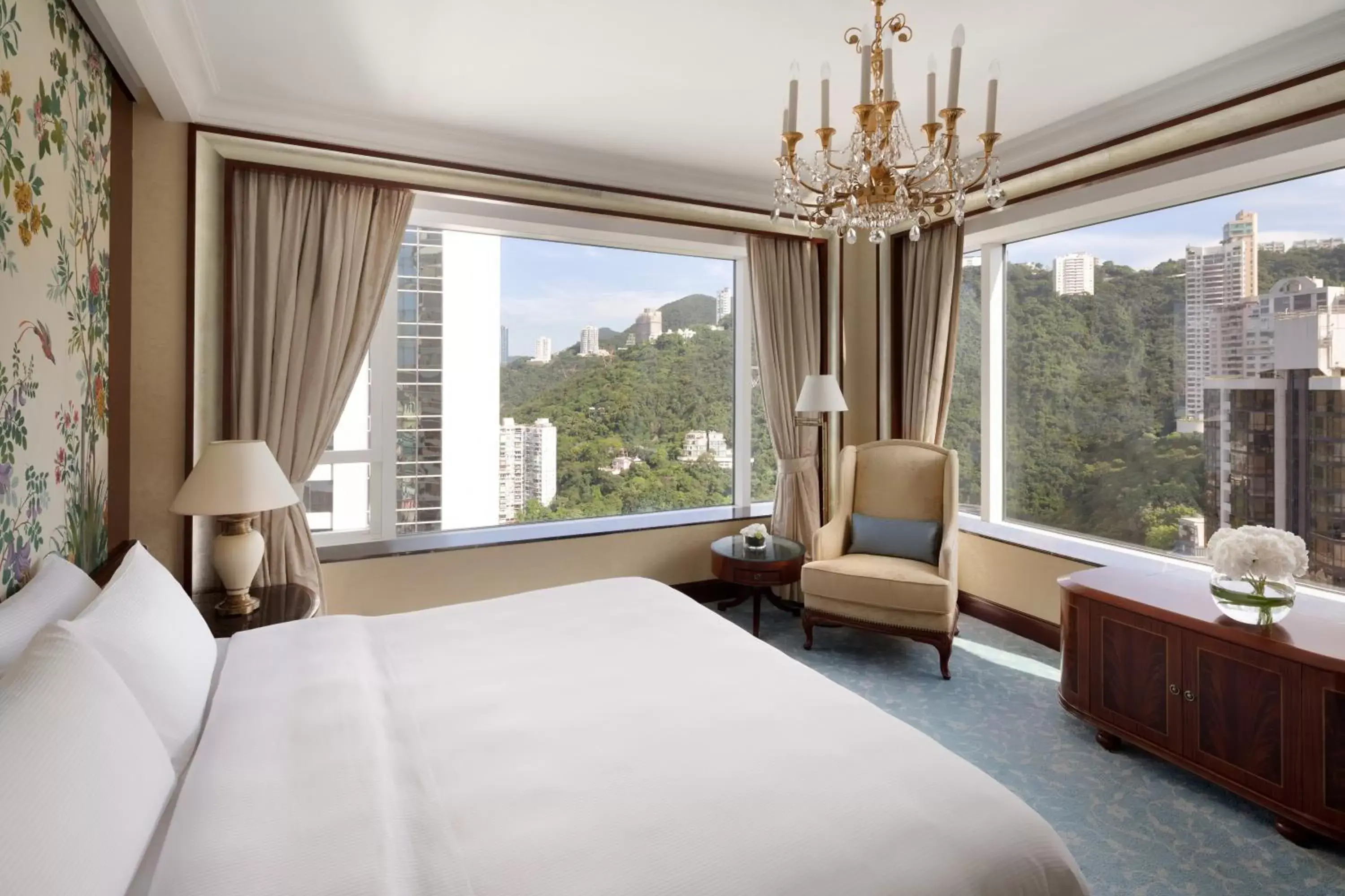 Bedroom, View in Island Shangri-La, Hong Kong