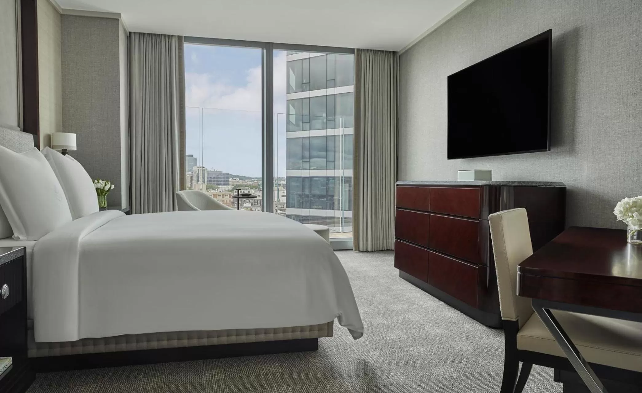 Bed in Four Seasons Hotel One Dalton Street, Boston