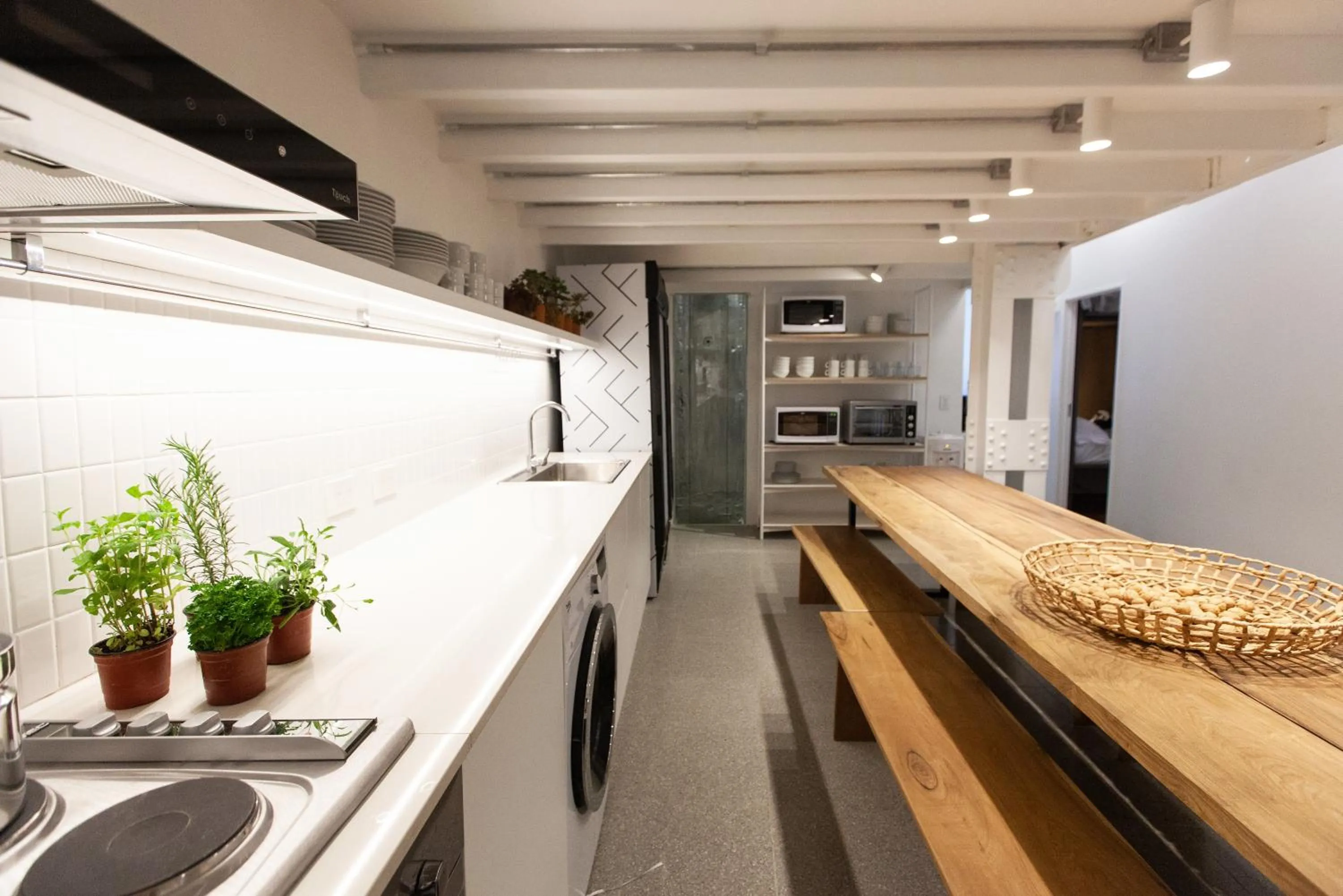 Kitchen or kitchenette in Franca City Hostel