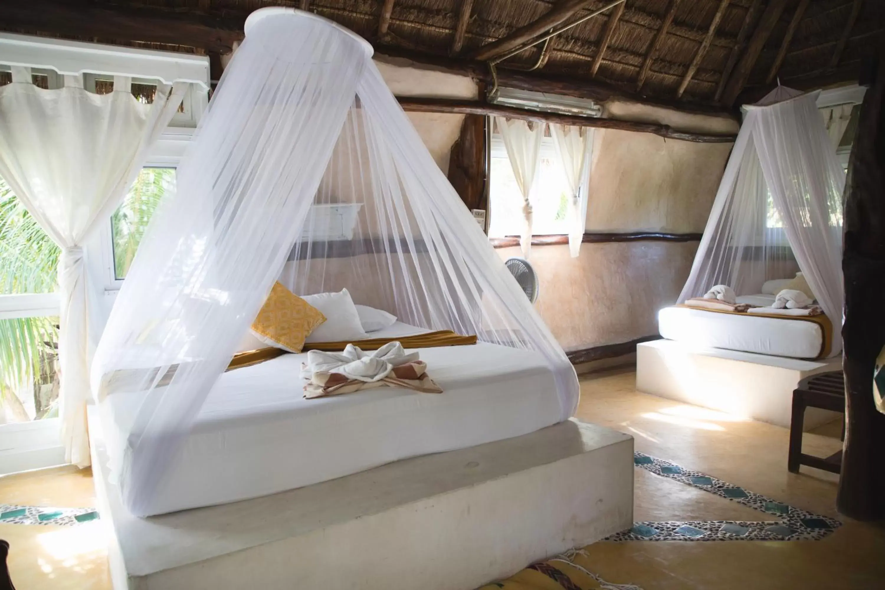 Bedroom, Bed in Posada Lamar Tulum Beach Front and Pool