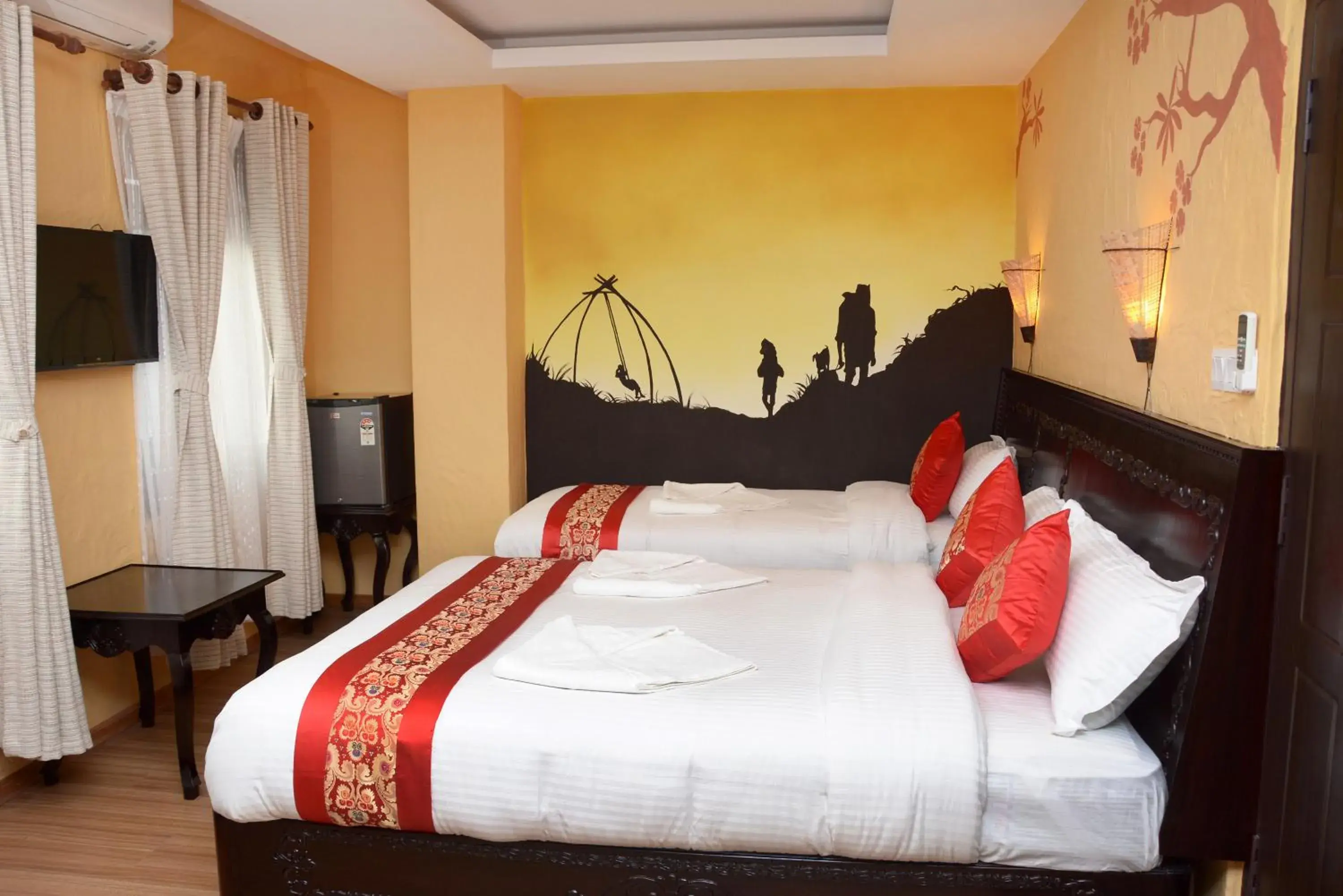 Bed in Kasthamandap Boutique Hotel