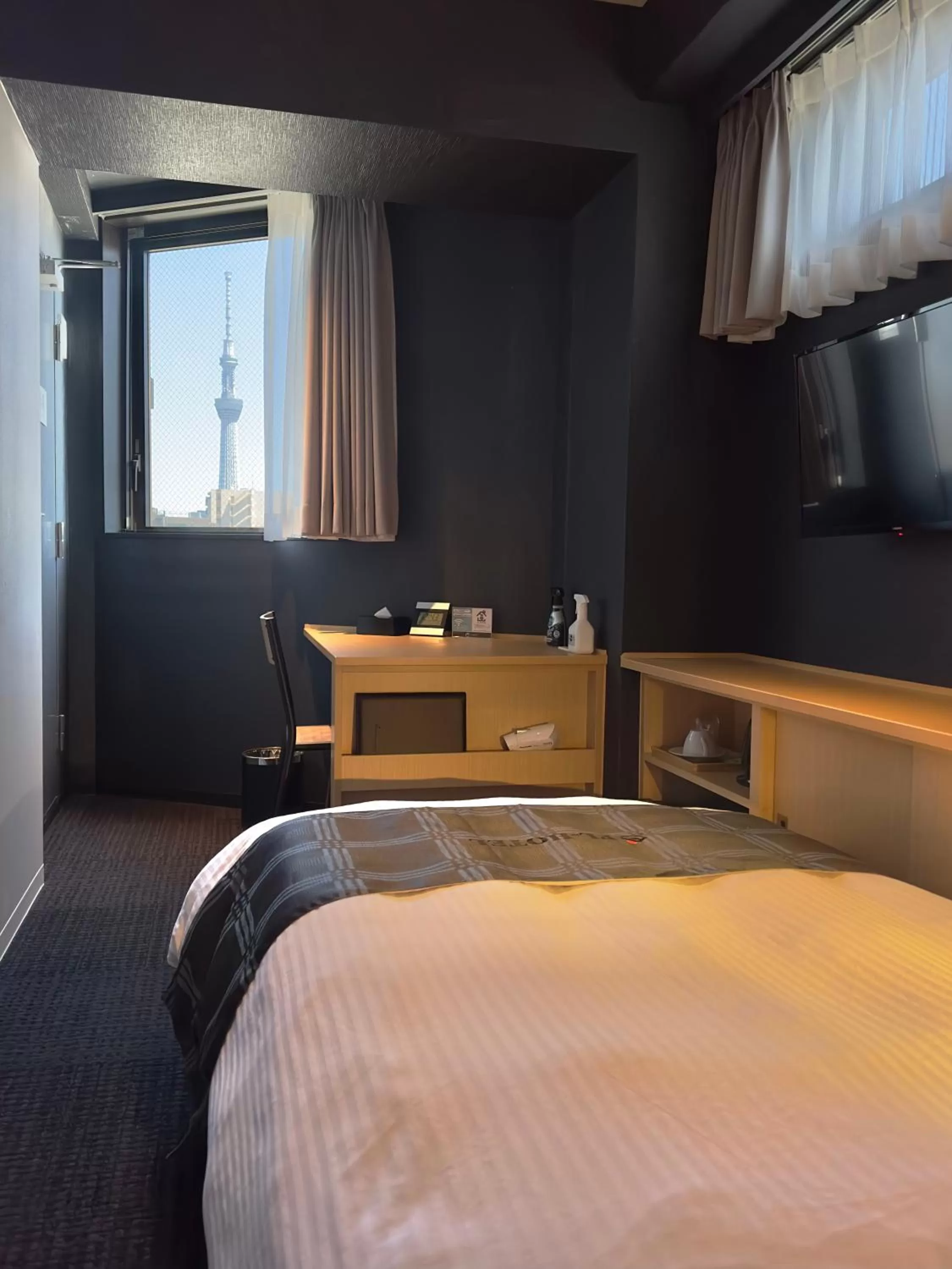 Bed, TV/Entertainment Center in FL Hotel Asakusa