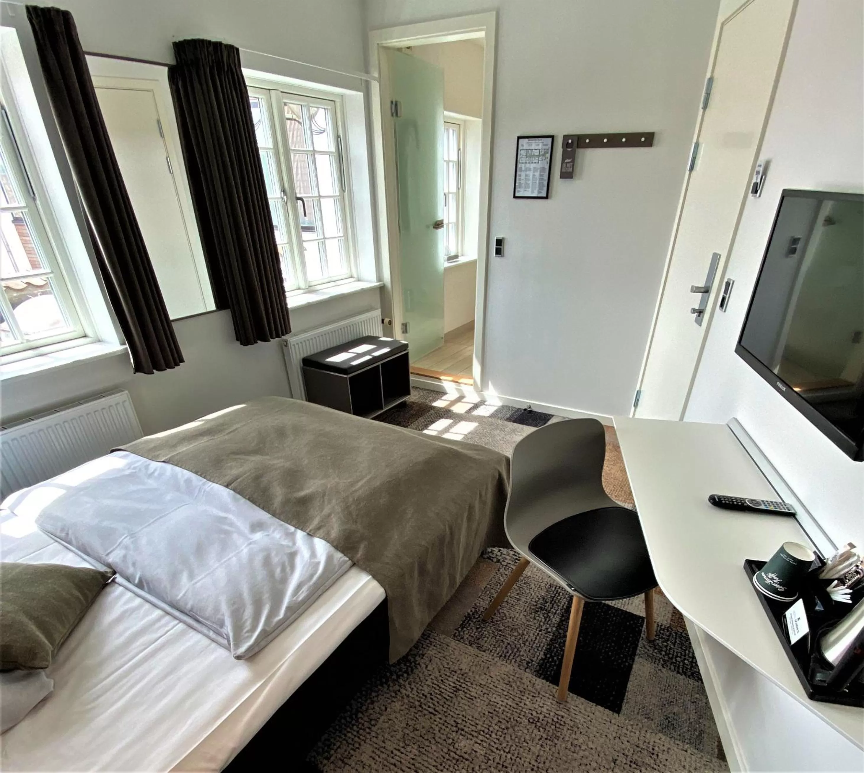 Bed in Hotel Skivehus