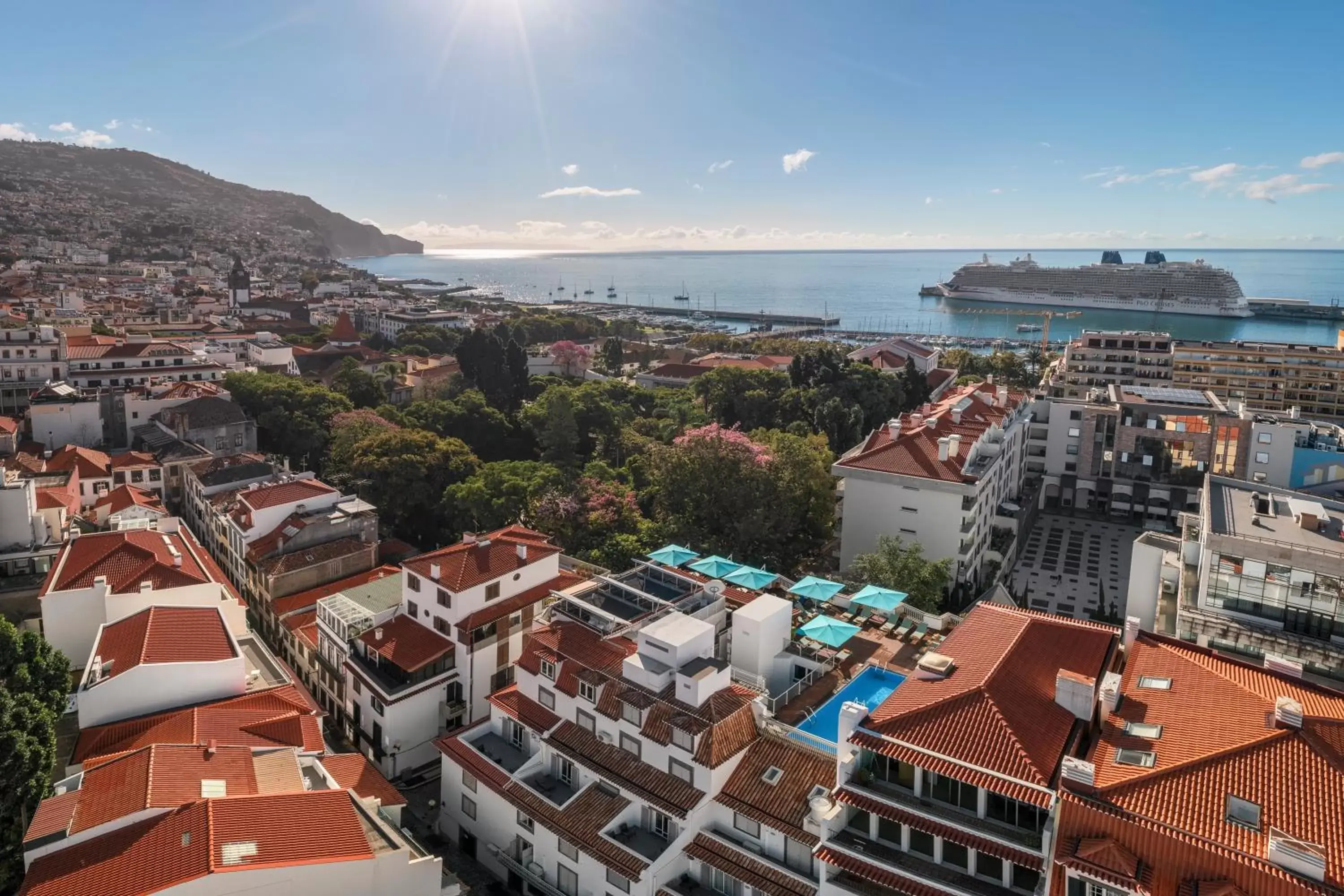 Balcony/Terrace, Bird's-eye View in Hotel Madeira