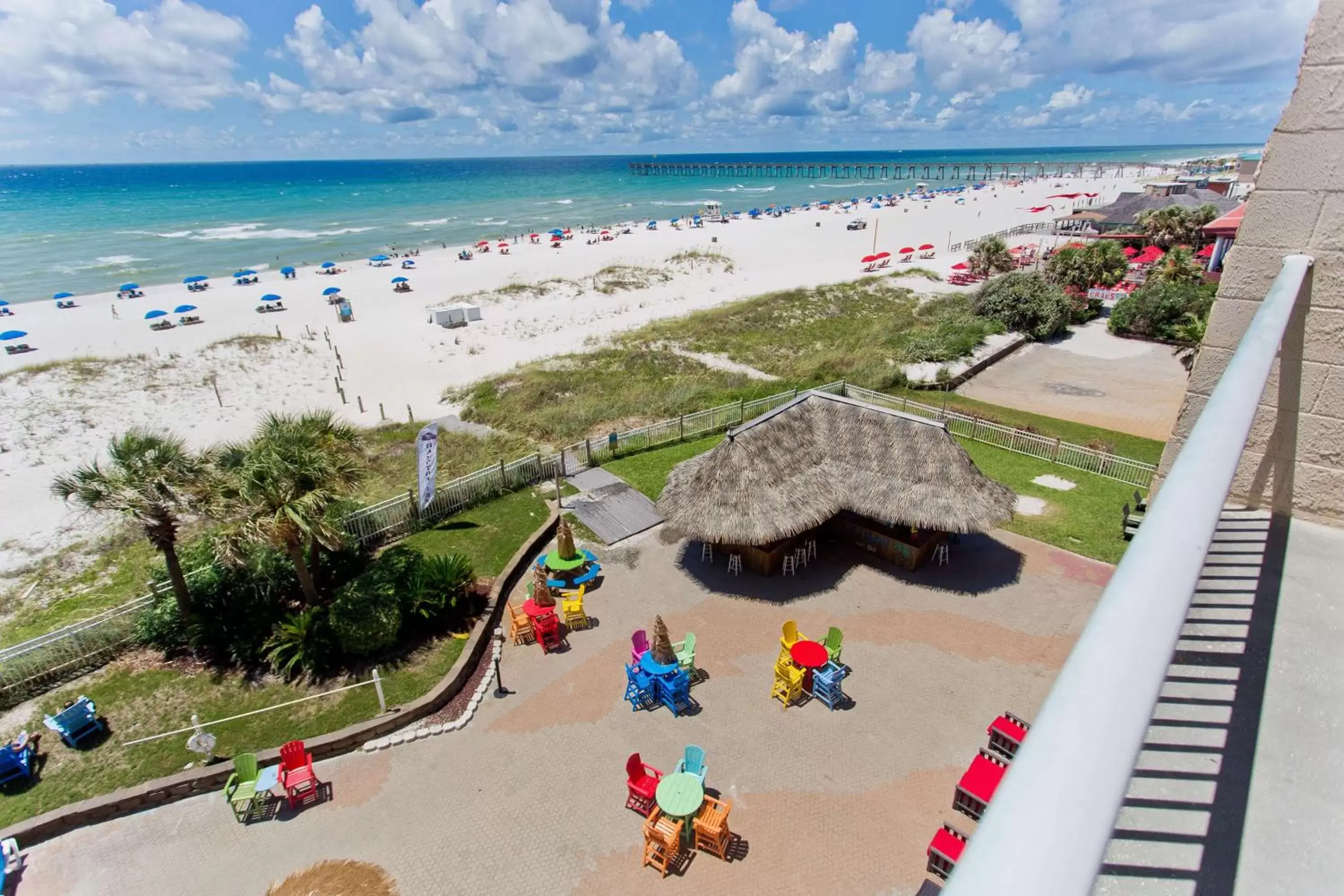 Bed, Beach in Hampton Inn Pensacola Beach