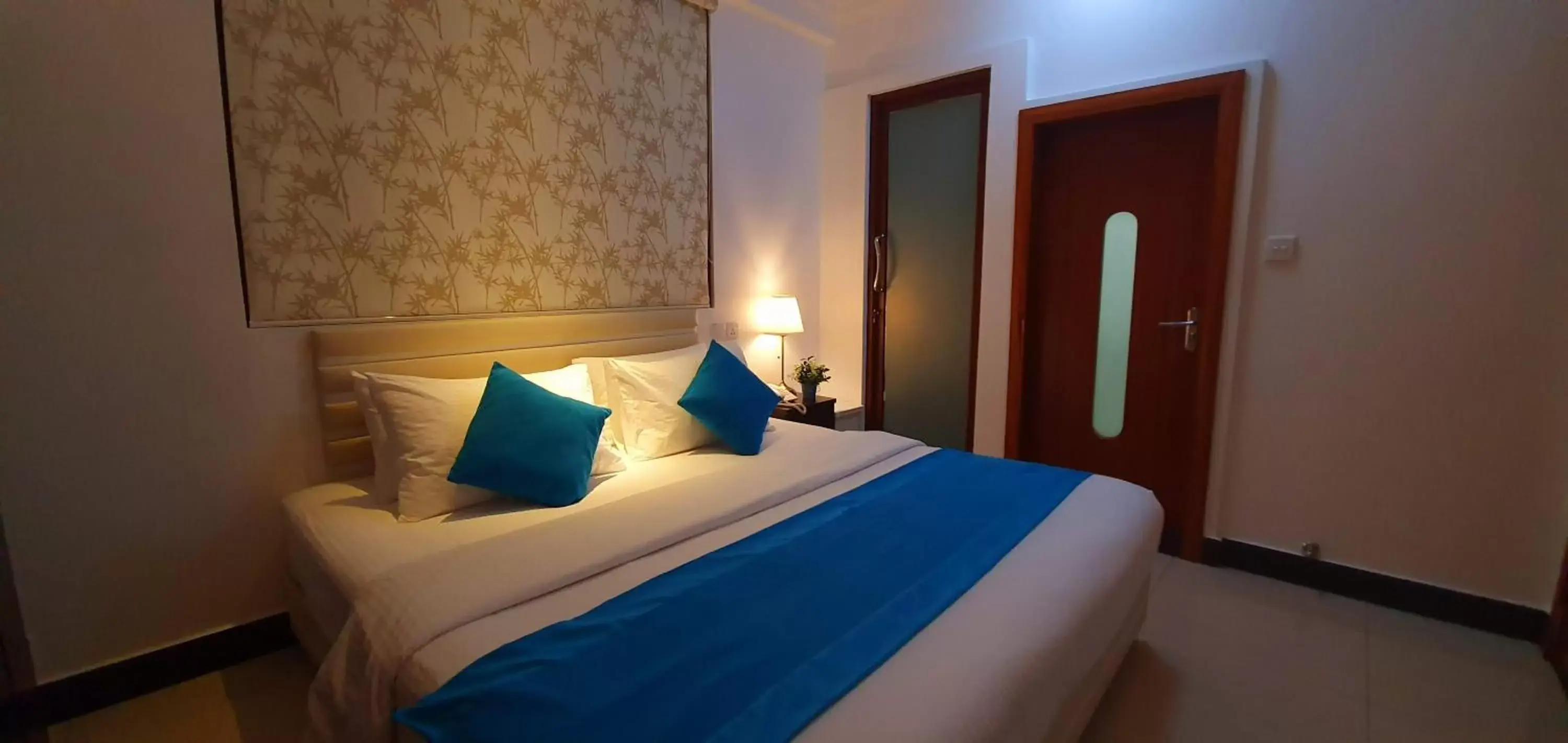 Bed in Huvan Beach Hotel at Hulhumale