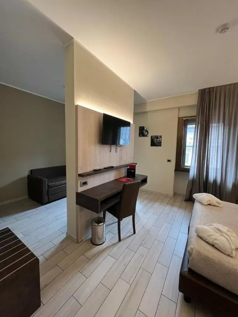 Bed, TV/Entertainment Center in Hotel Diplomatic