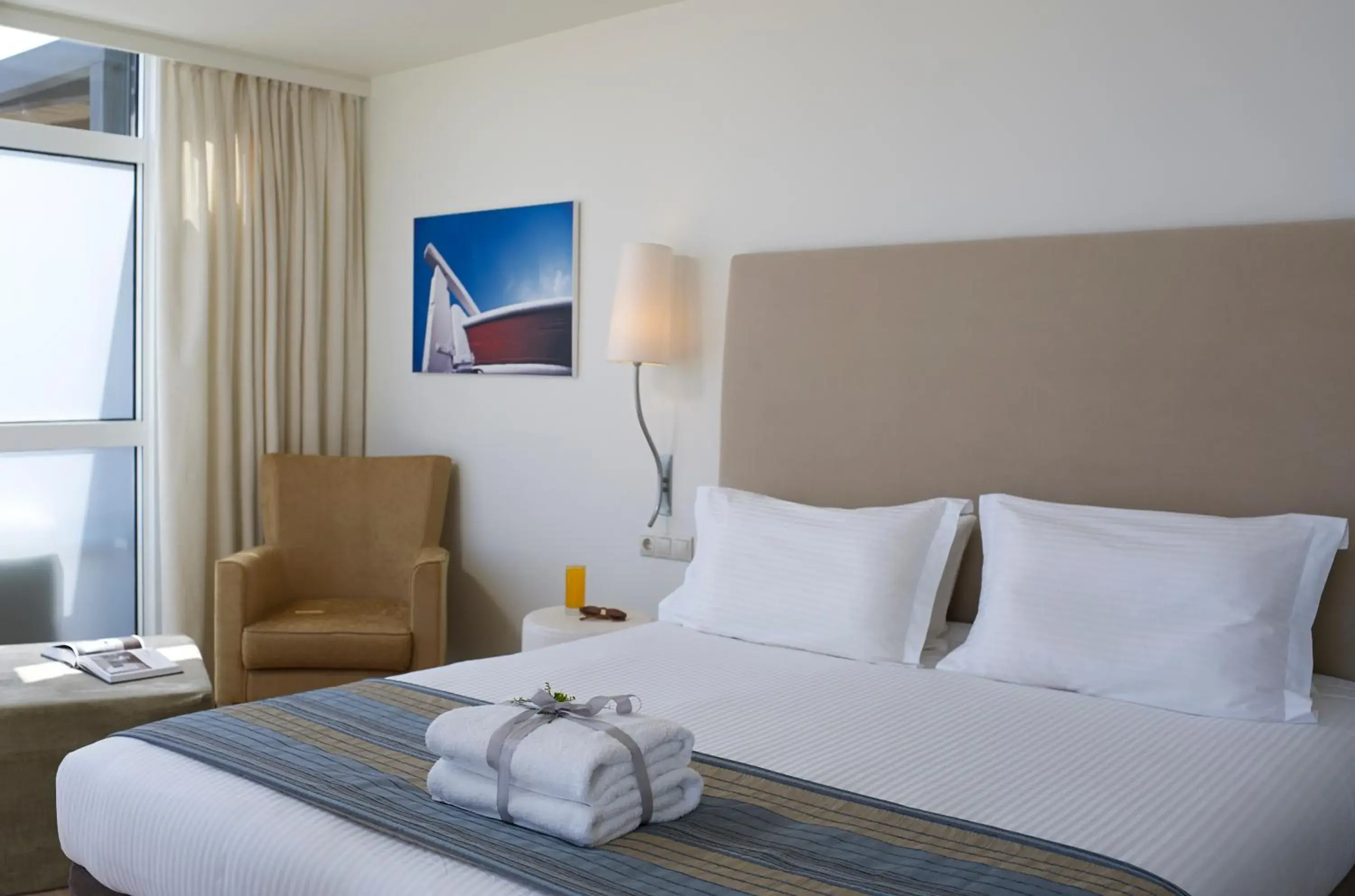 Bed in Kriti Beach Hotel