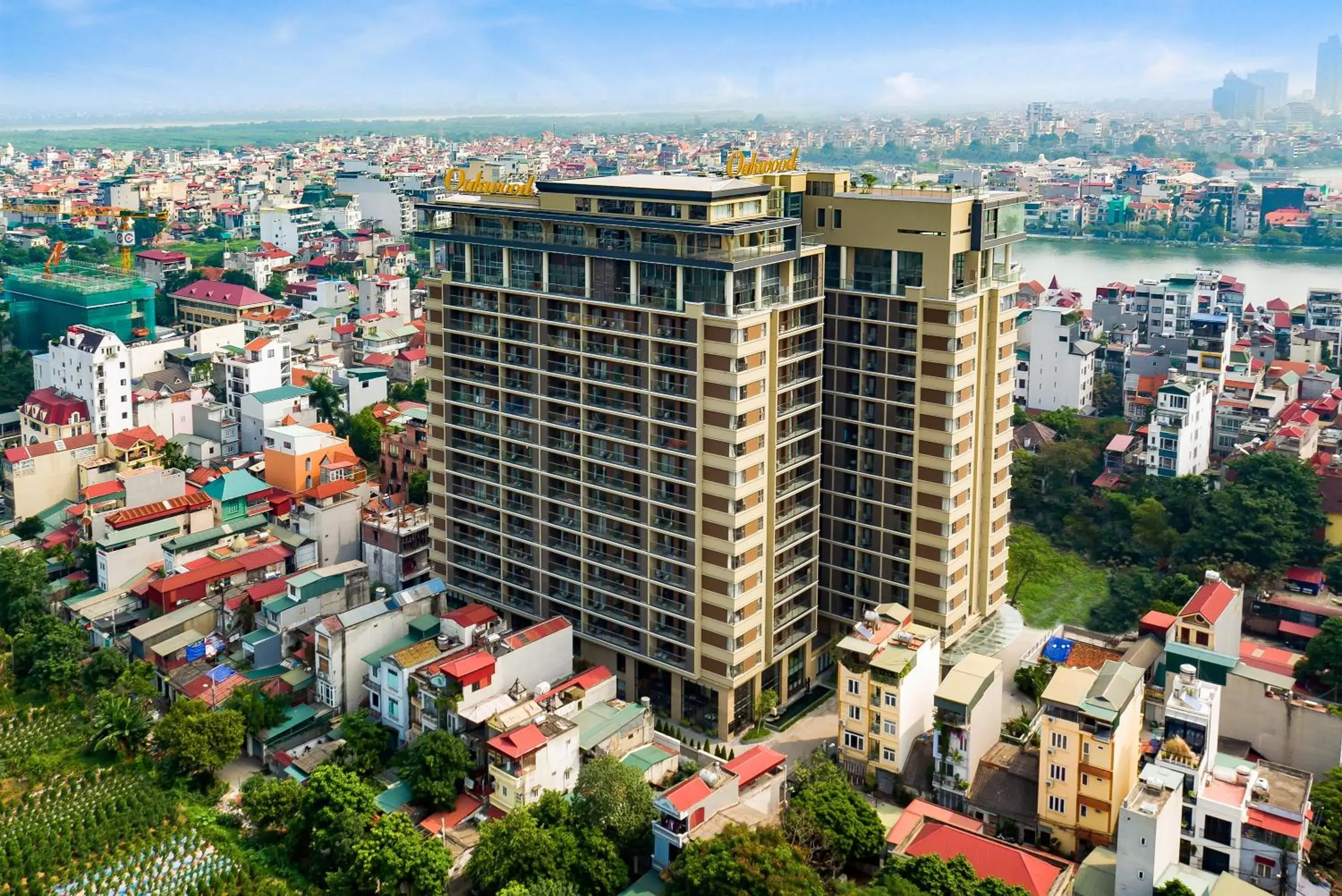 Property building, Bird's-eye View in Oakwood Residence Hanoi