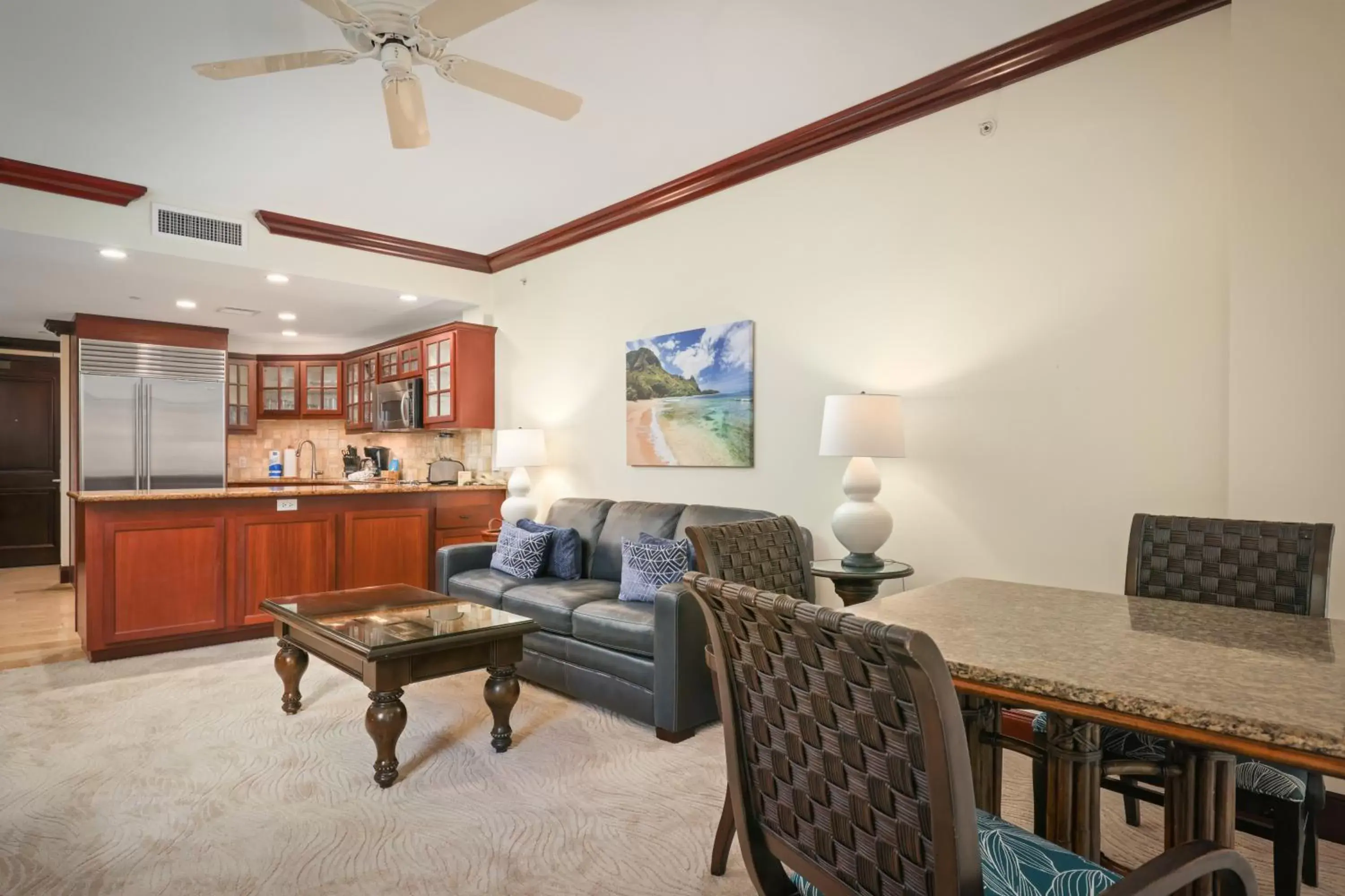 Living room in Waipouli Beach Resort & Spa Kauai By Outrigger