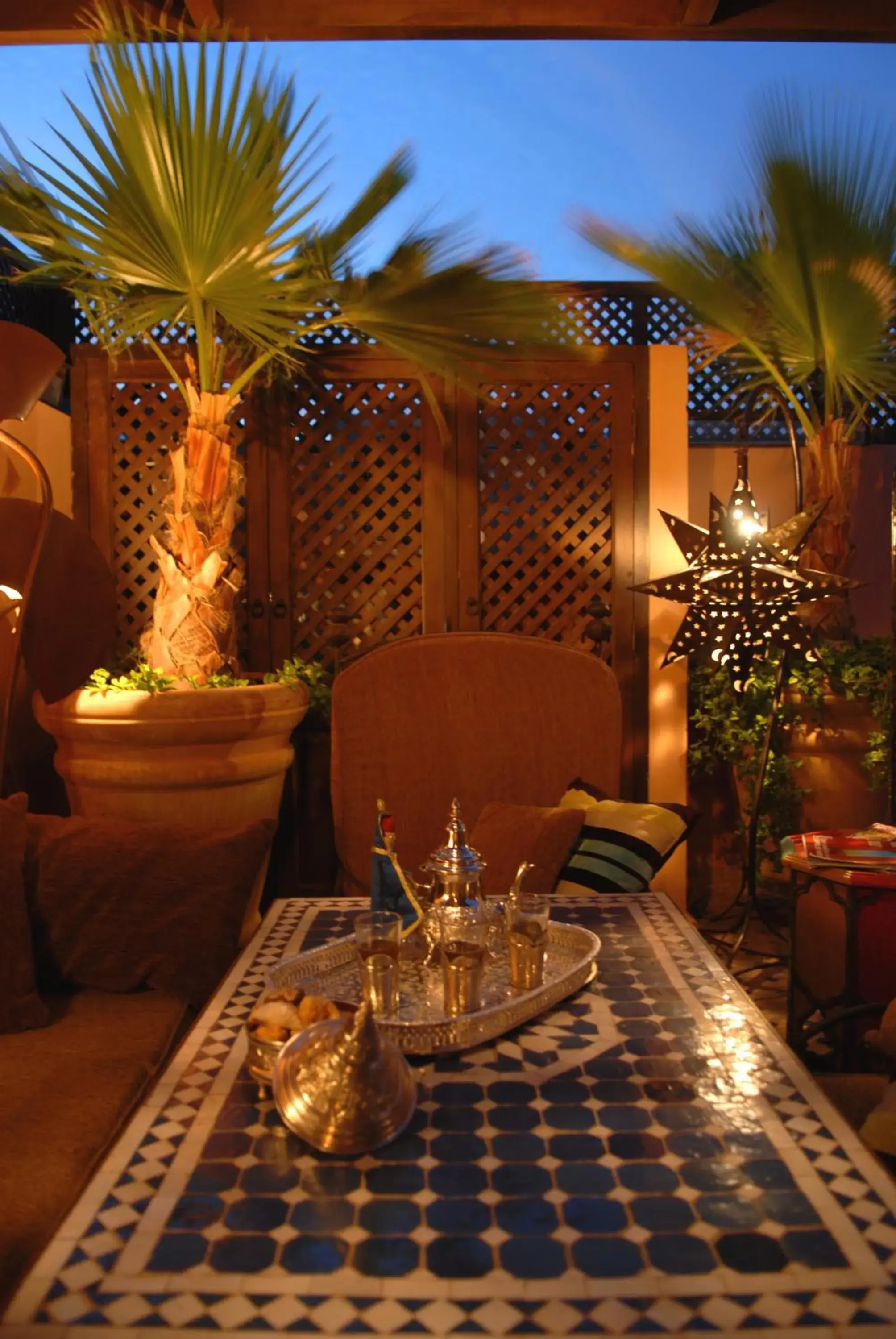 Seating area in Riad Aubrac